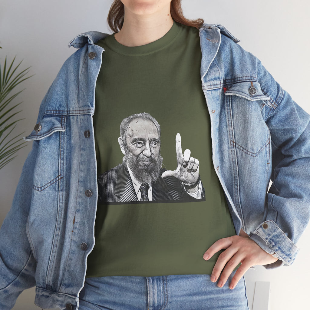 Fidel Castro Black & White Art Graphic Print Unisex Heavy Cotton Tee