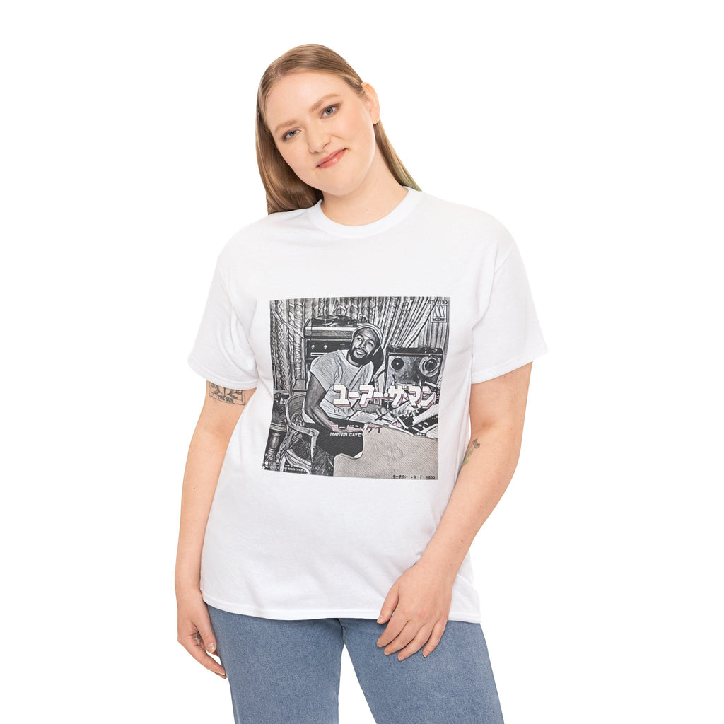 Marvin Gaye Graphic Print Short Sleeve Crew Neck Unisex Heavy Cotton Tee Shirt