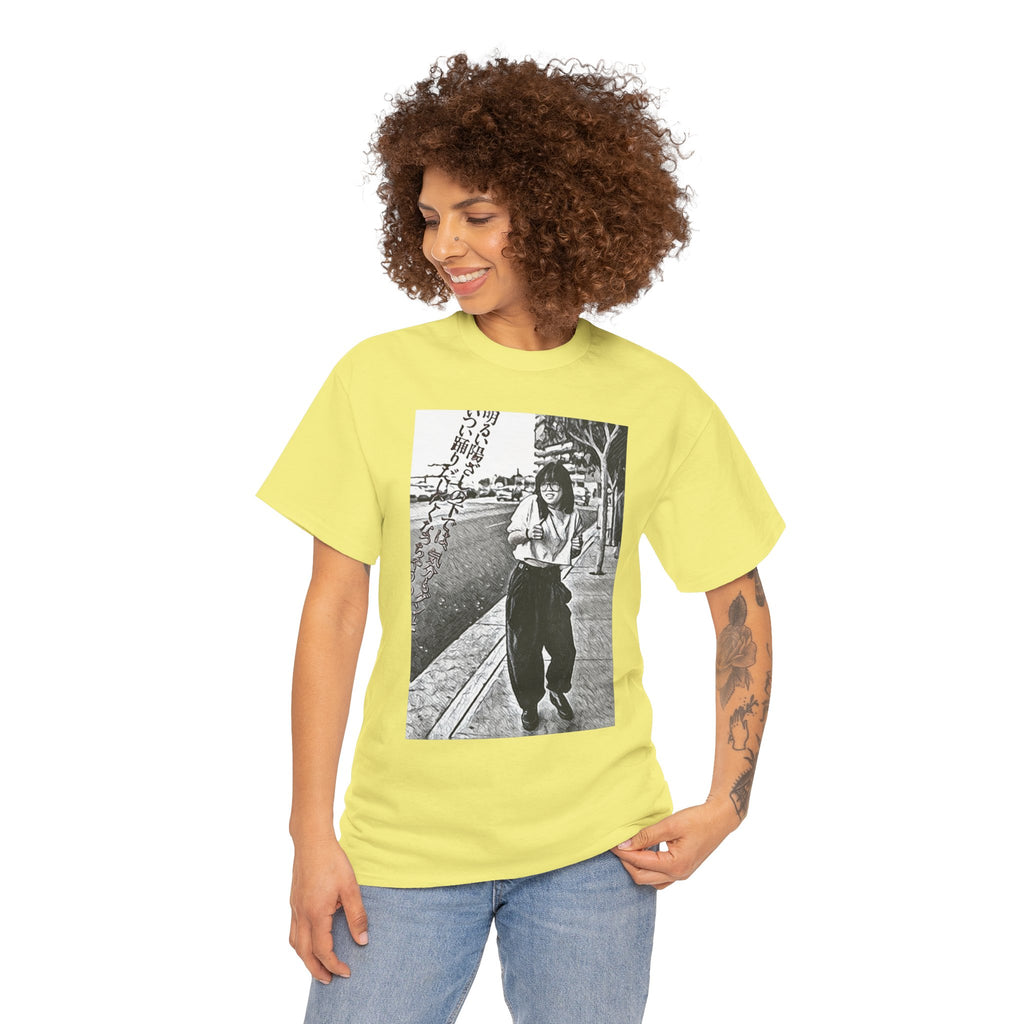 Vibing Graphic Print Short Sleeve Crew Neck Unisex Heavy Cotton Art Tee Shirt