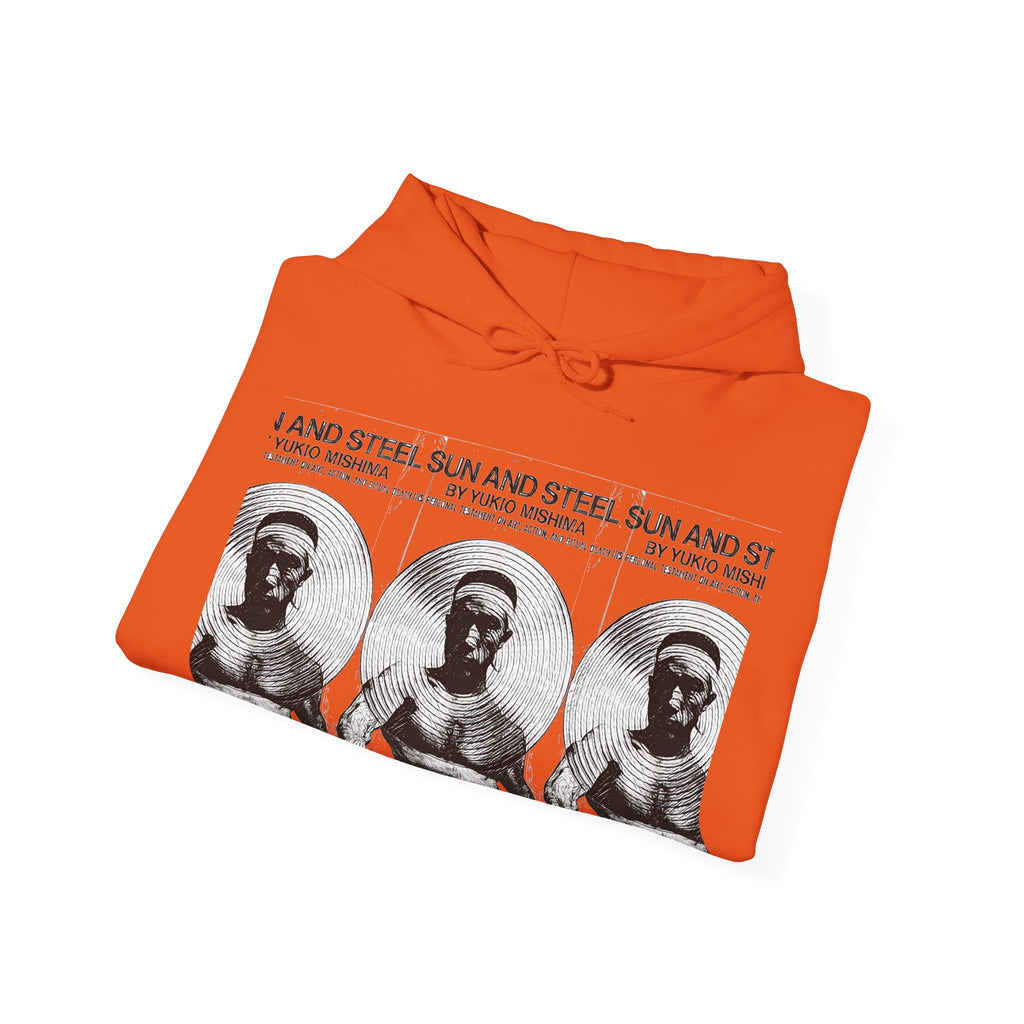 Yukio Mishima Sun & Steel Graphic Print LS Unisex Heavy Blend™ Hooded Sweatshirt