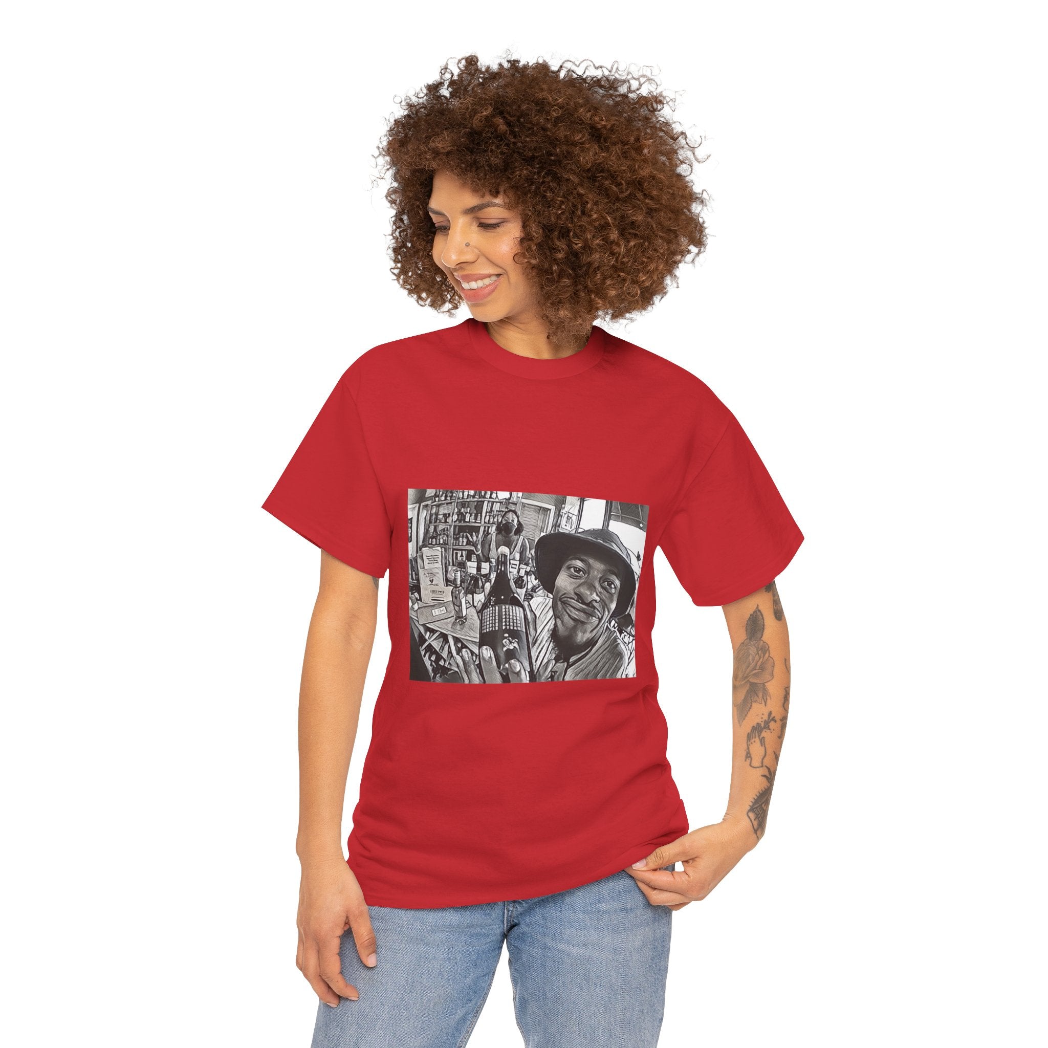 Pink Siifu Graphic Print Short Sleeve Crew Neck Unisex Heavy Cotton Tee Shirt