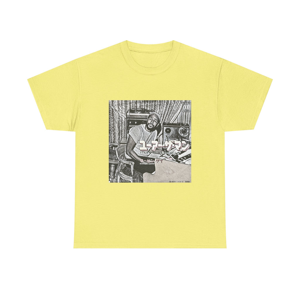 Marvin Gaye Graphic Print Short Sleeve Crew Neck Unisex Heavy Cotton Tee Shirt