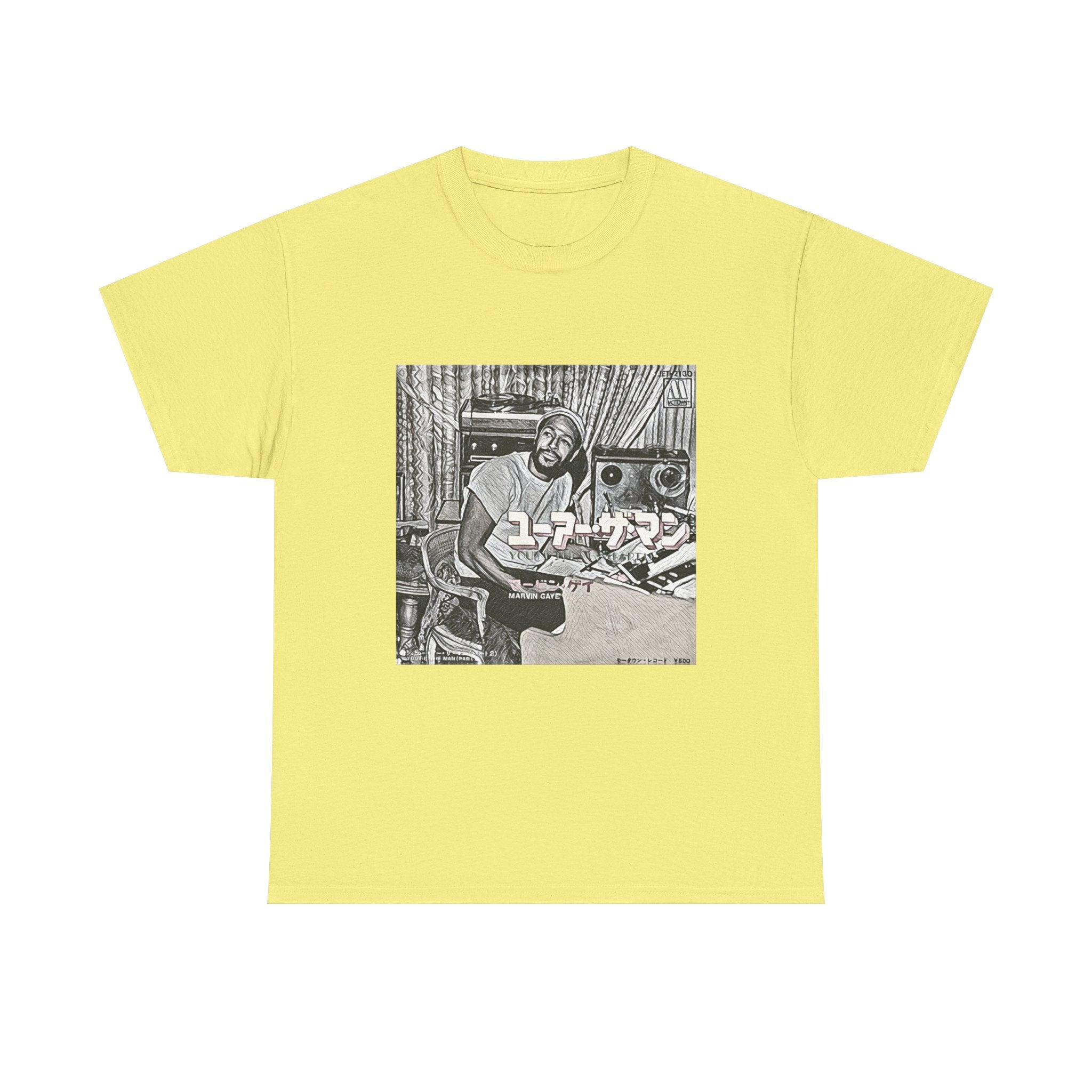 Marvin Gaye Graphic Print Short Sleeve Crew Neck Unisex Heavy Cotton Tee Shirt