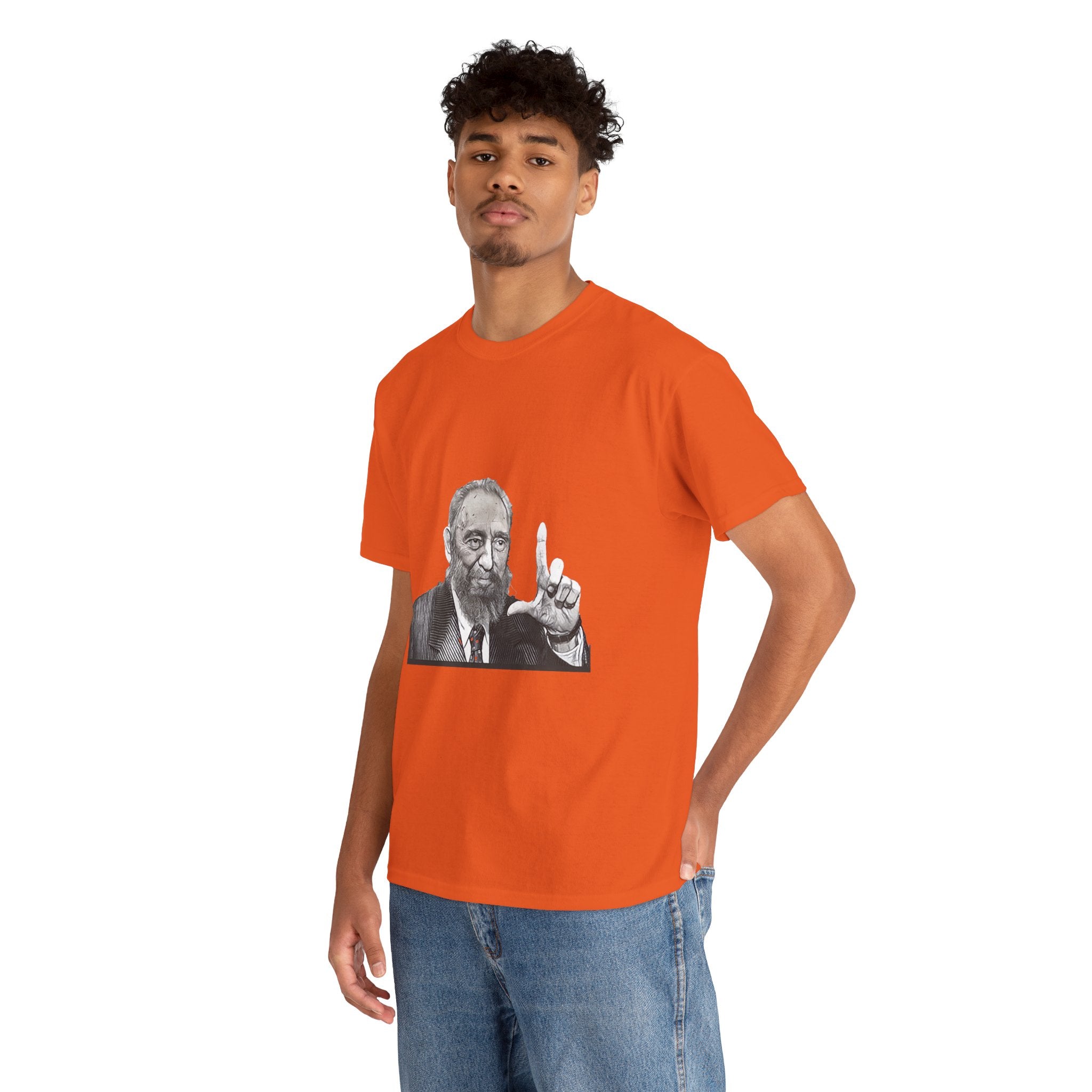Fidel Castro Black & White Art Graphic Print Unisex Heavy Cotton Tee