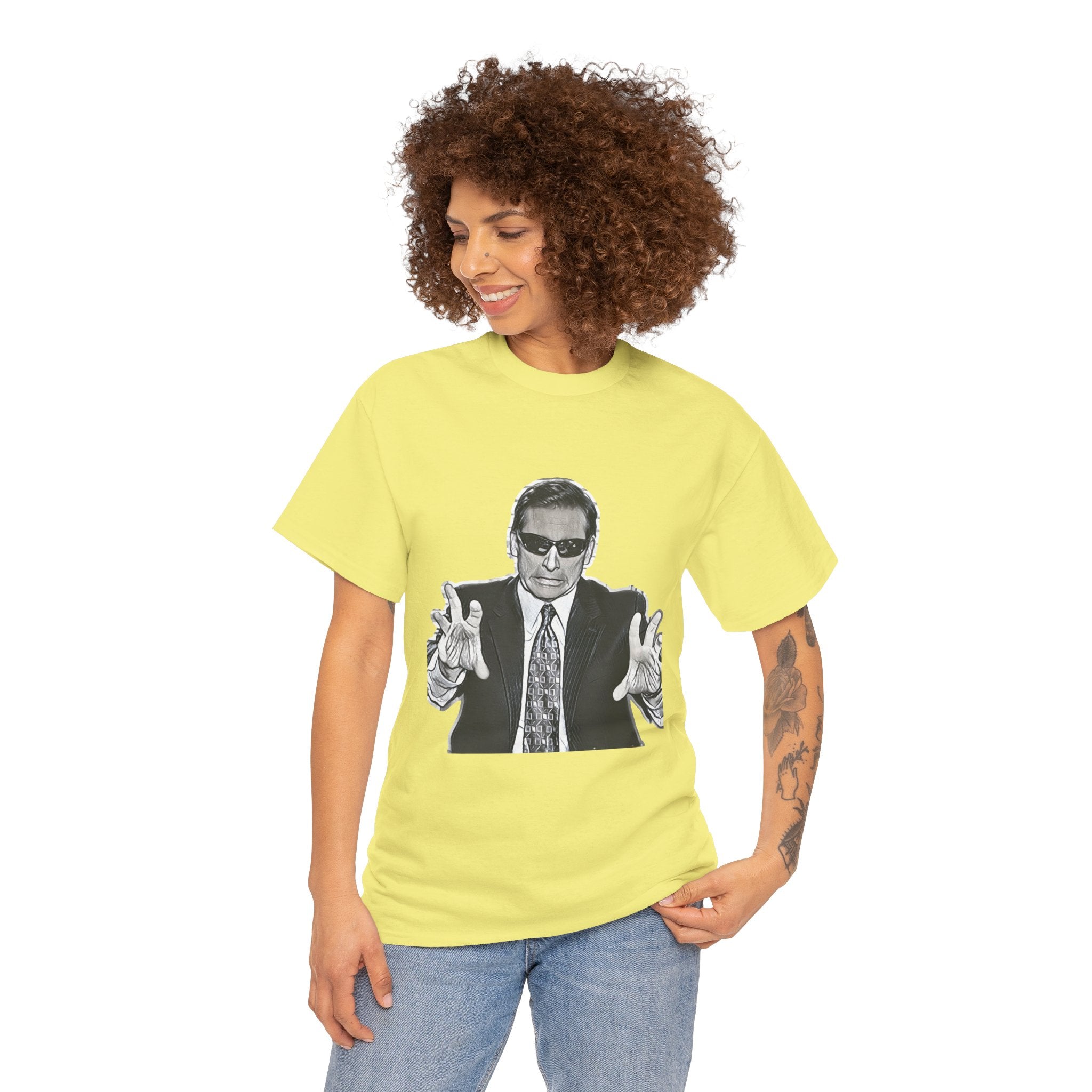 Blind Guy Mcsqueezy Michael Scott Office Graphic Print Unisex Heavy Cotton Tee