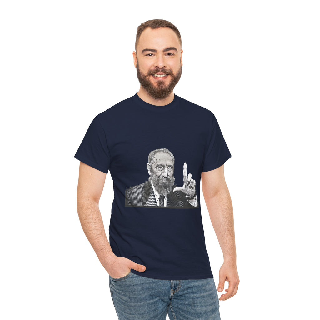 Fidel Castro Black & White Art Graphic Print Unisex Heavy Cotton Tee