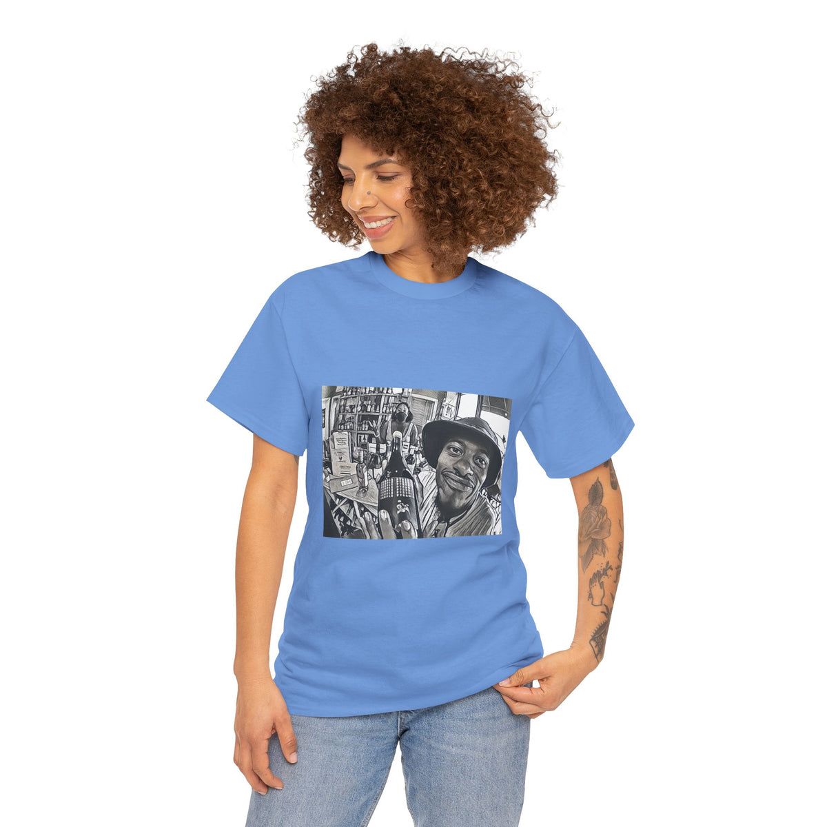 Pink Siifu Graphic Print Short Sleeve Crew Neck Unisex Heavy Cotton Tee Shirt