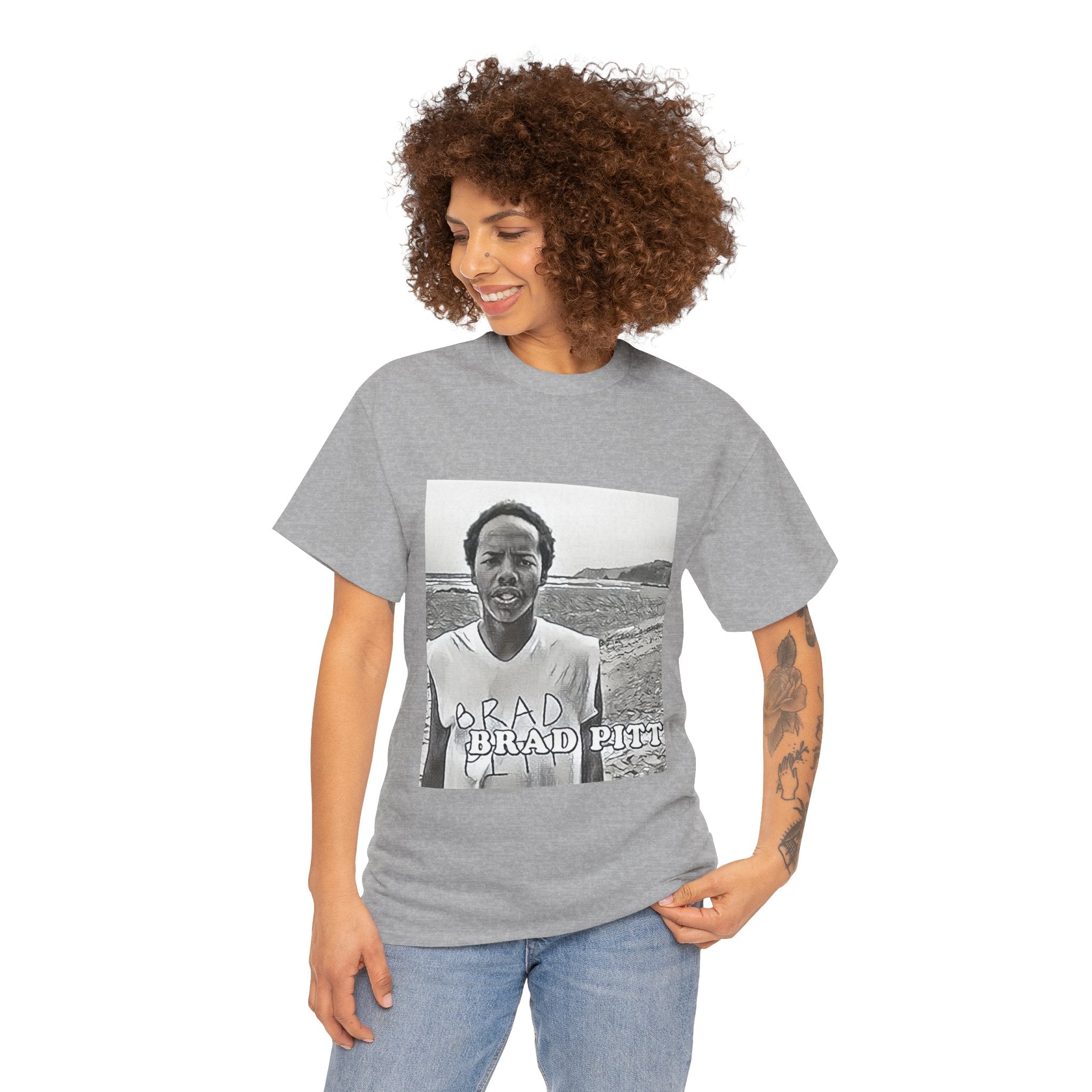 Earl Sweatshirt Brad Pitt Graphic Print Short Sleeve Unisex Heavy Cotton T-Shirt