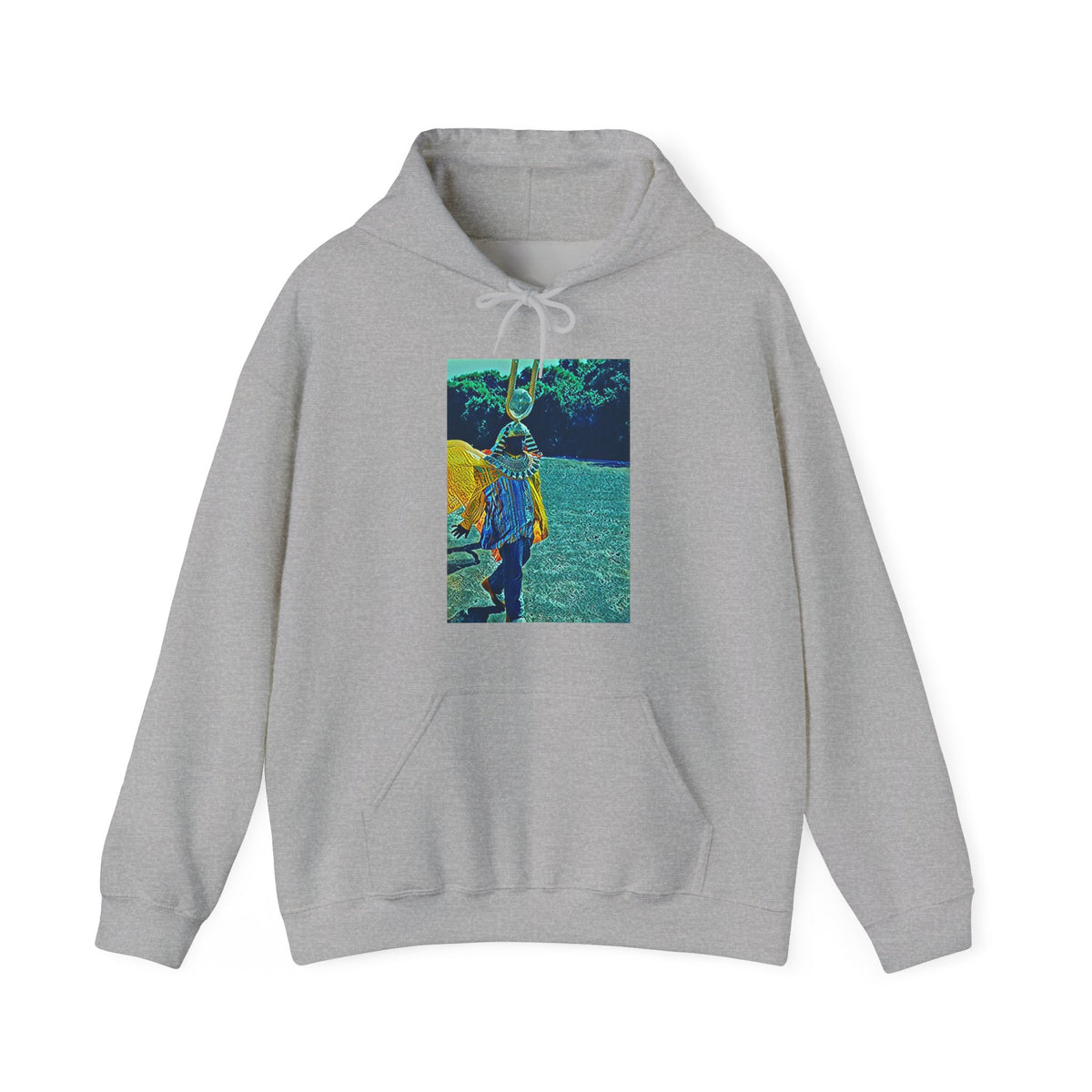 Sun Ra Drip Art Long Sleeve Graphic Print Unisex Heavy Blend™ Hooded Sweatshirt