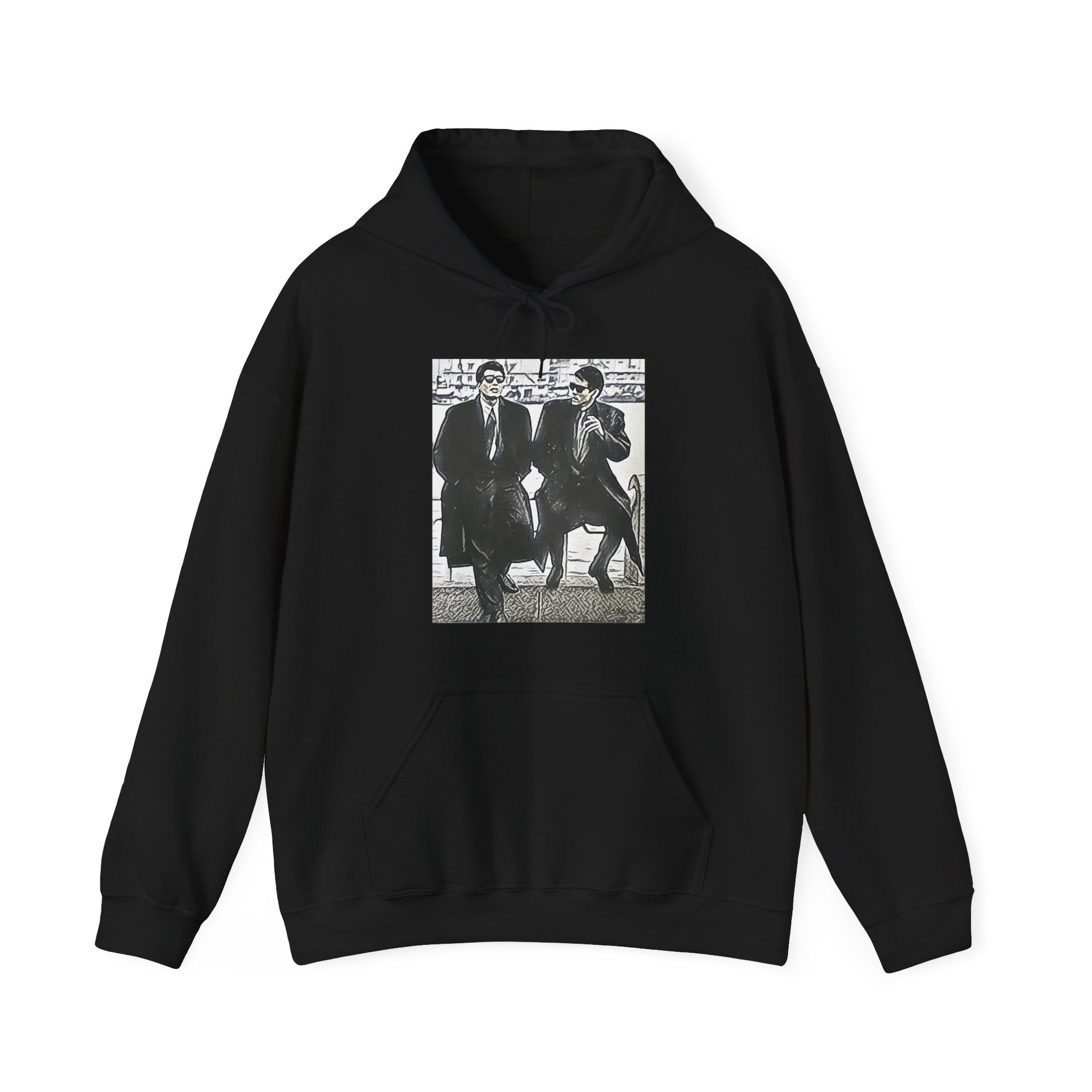 Abunai Deka Graphic Print Long Sleeve Unisex Heavy Blend™ Hooded Art Sweatshirt