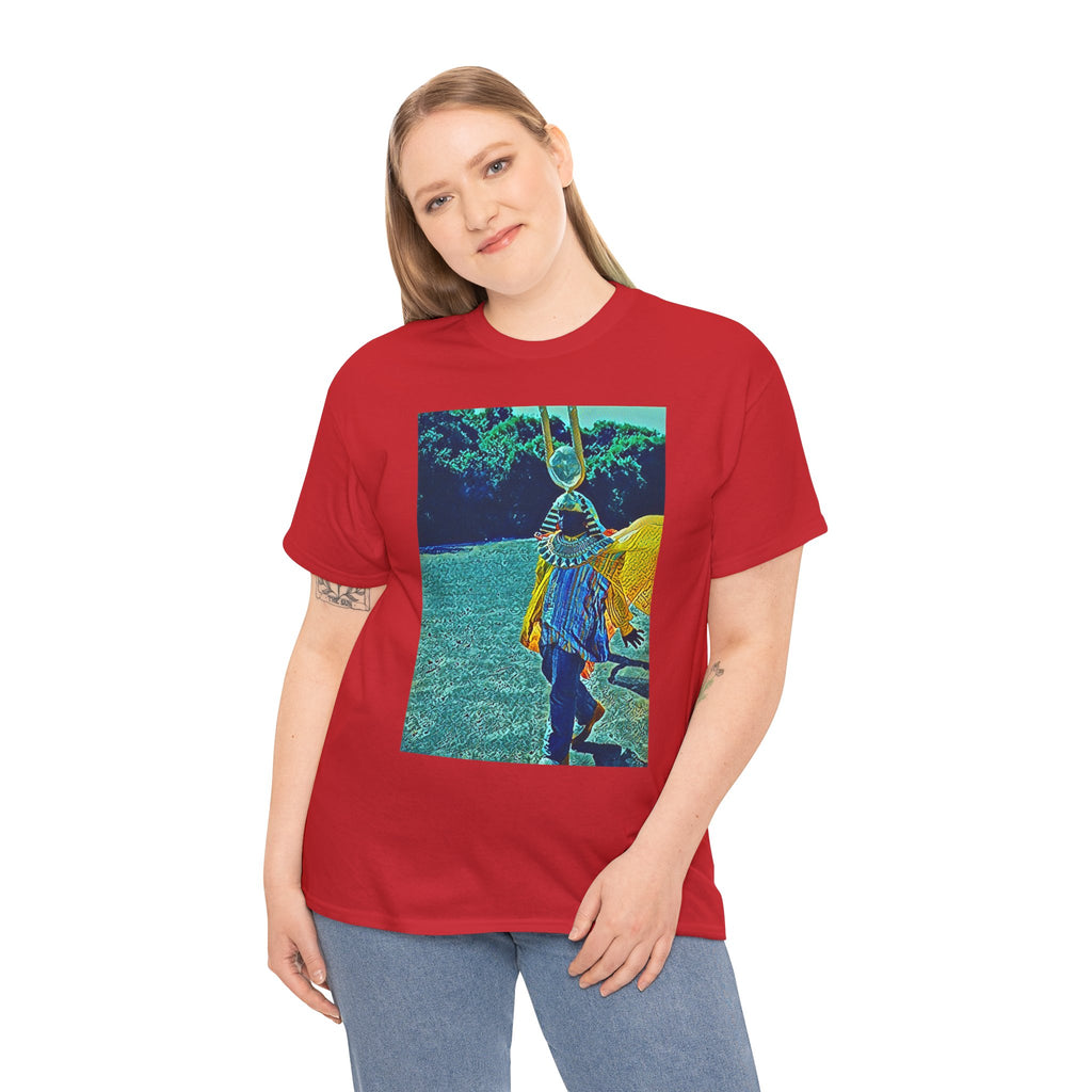 Sun Ra Graphic Print Drip Short Sleeve Crew Neck Unisex Heavy Cotton Tee Shirt