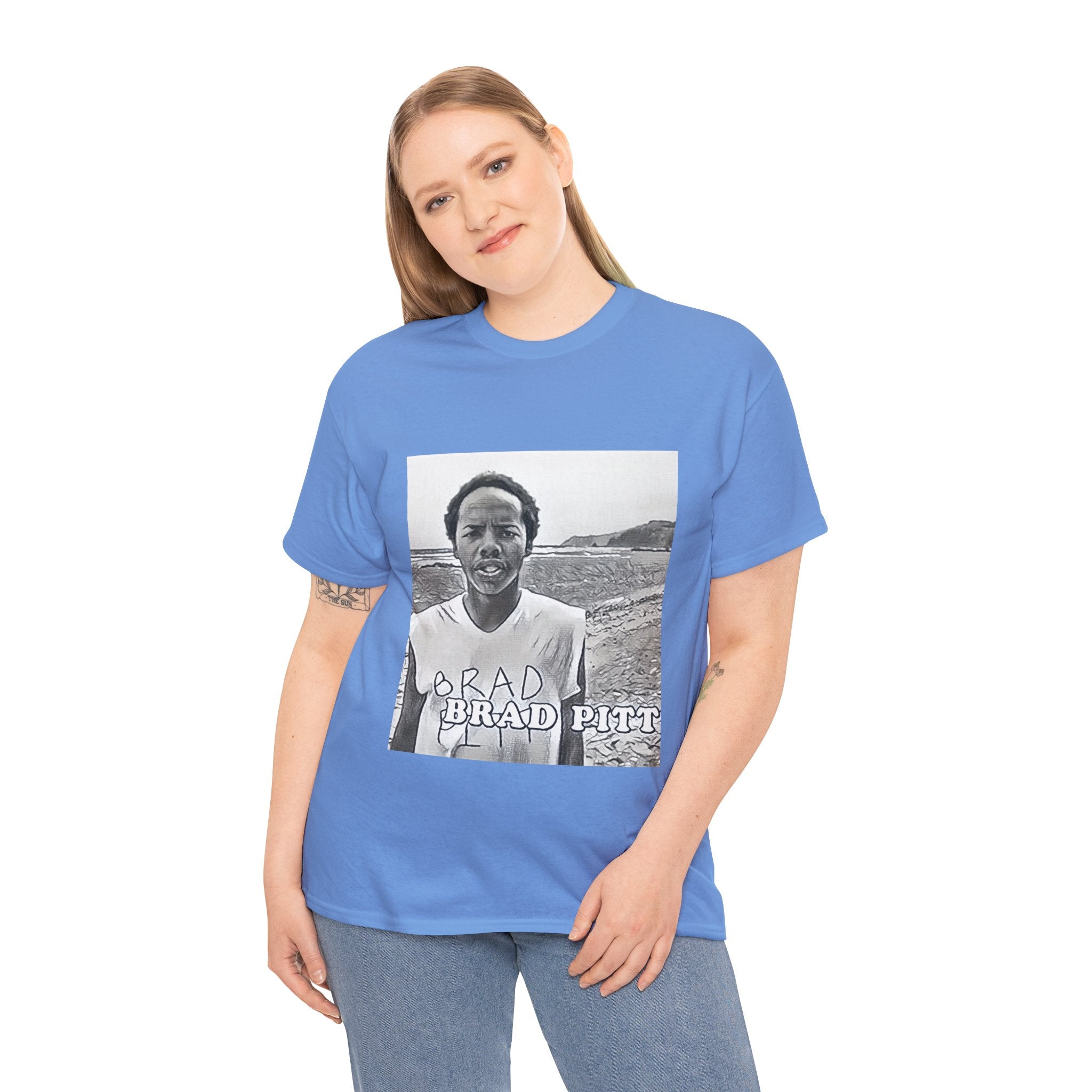 Earl Sweatshirt Brad Pitt Graphic Print Short Sleeve Unisex Heavy Cotton T-Shirt