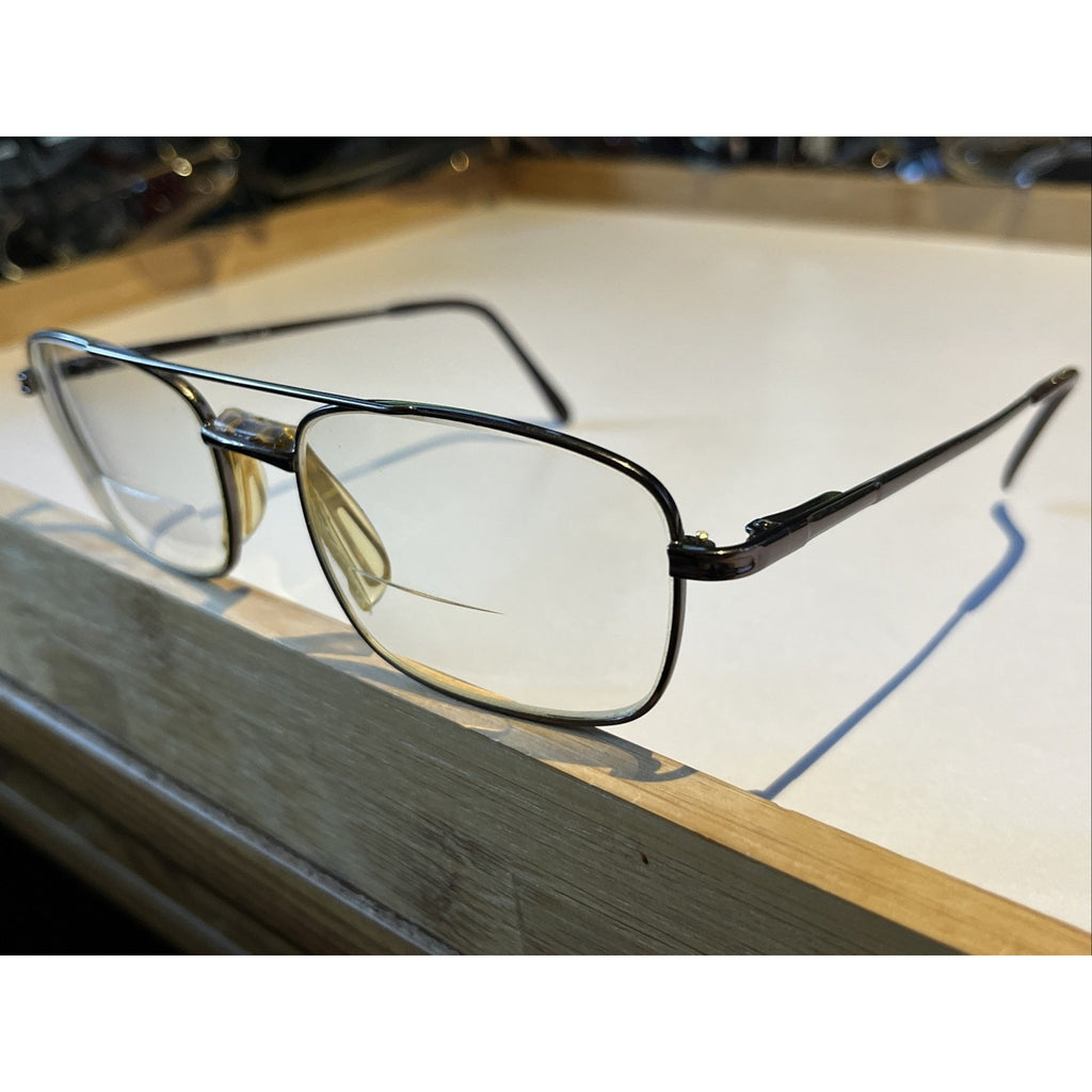 Priority Eyeglasses BEACON C2 56-17-145 Brown Silver Metal Full Rim Frames Only