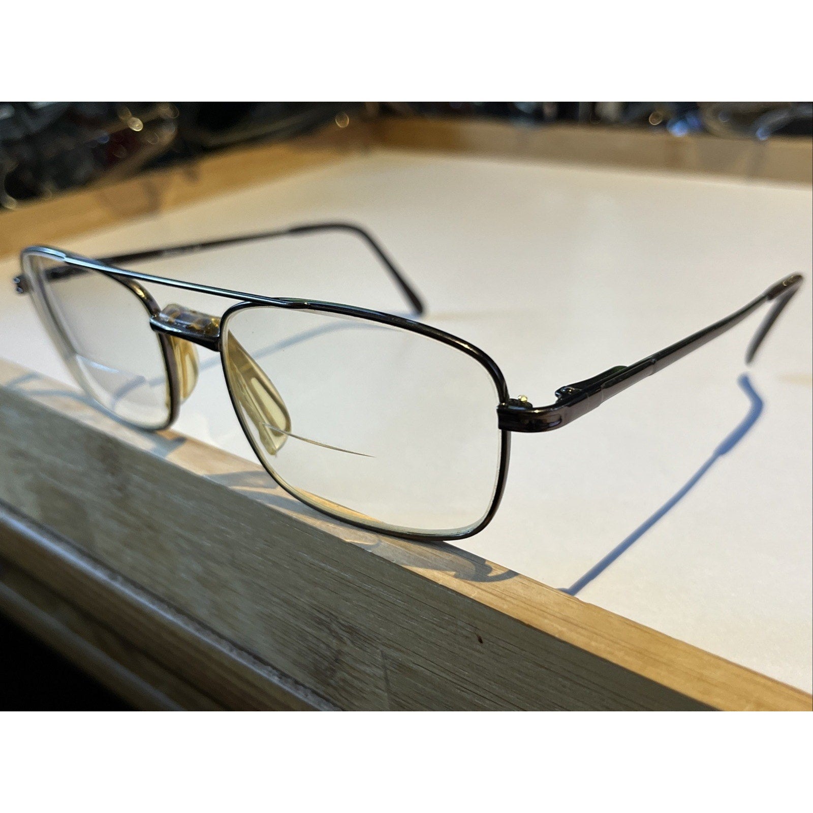 Priority Eyeglasses BEACON C2 56-17-145 Brown Silver Metal Full Rim Frames Only