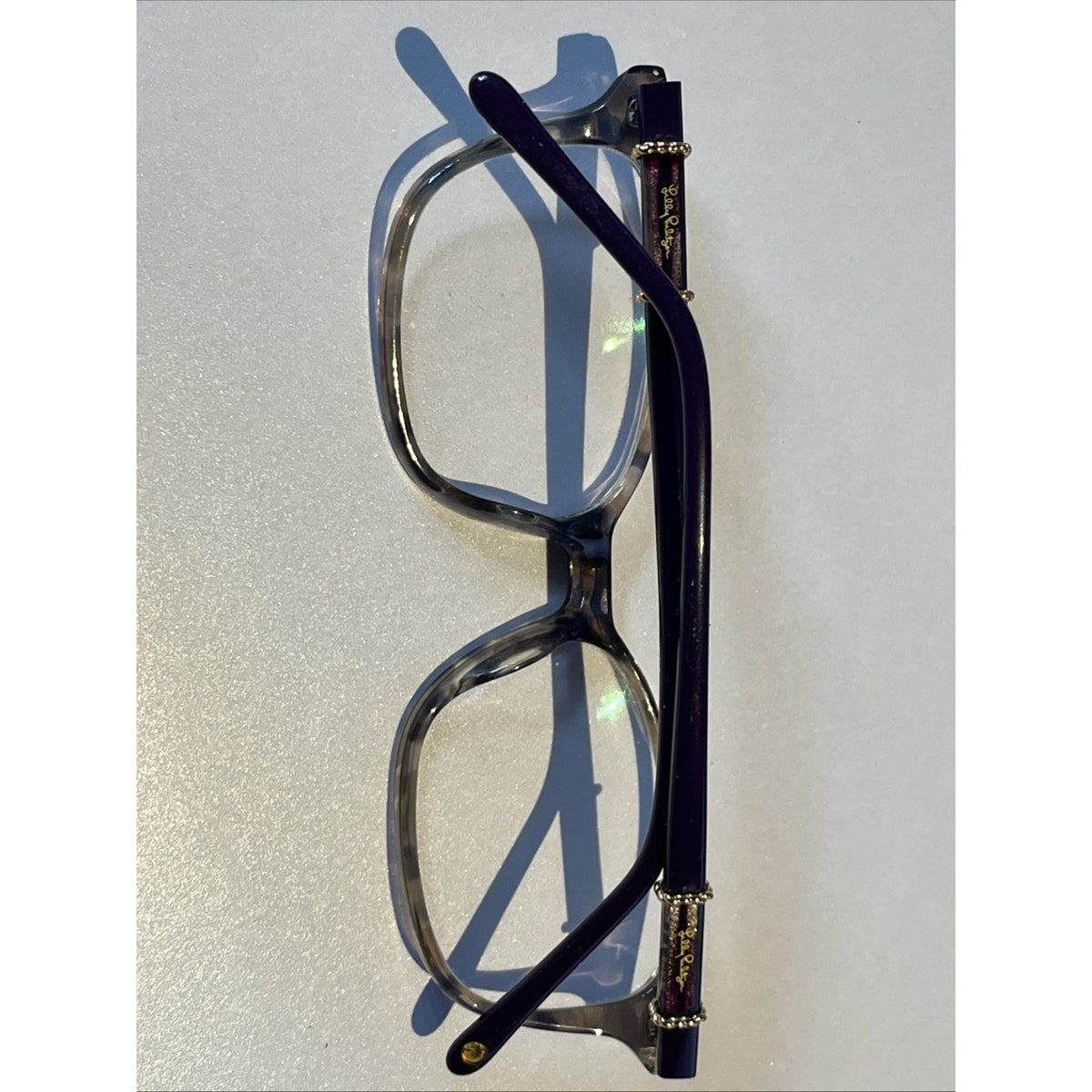 LILLY PULITZER LANTANA FG GREY PURPLE GOLD Auth Eyeglasses 51-16-135 Frames Only