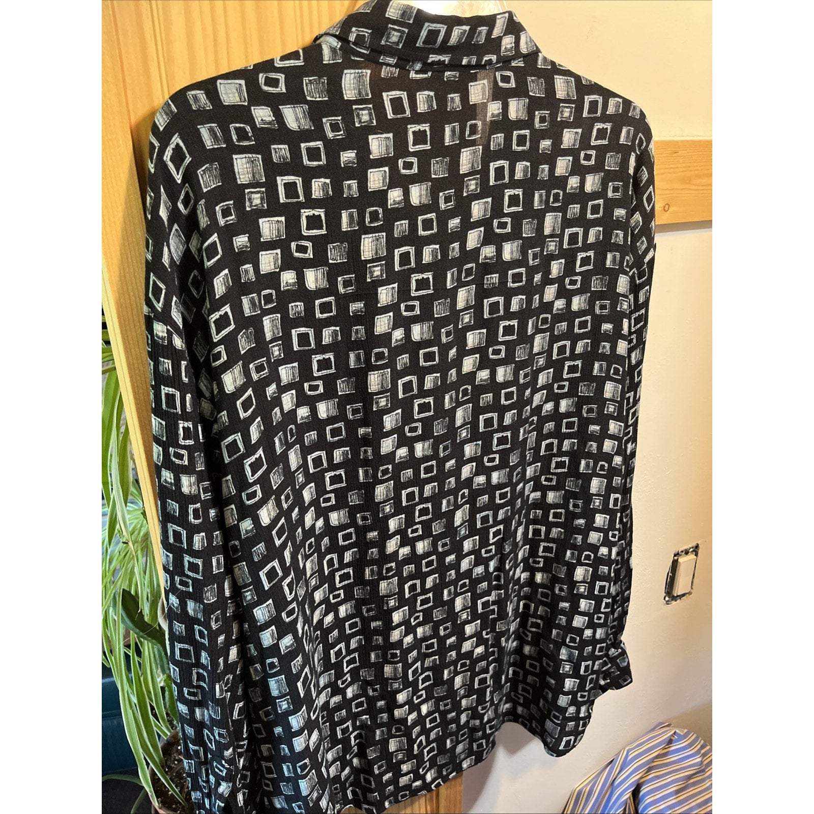 Pronto Uomo Firenze Vintage Men’s Nylon Shirt XL 54 Black LS Button Up Disco