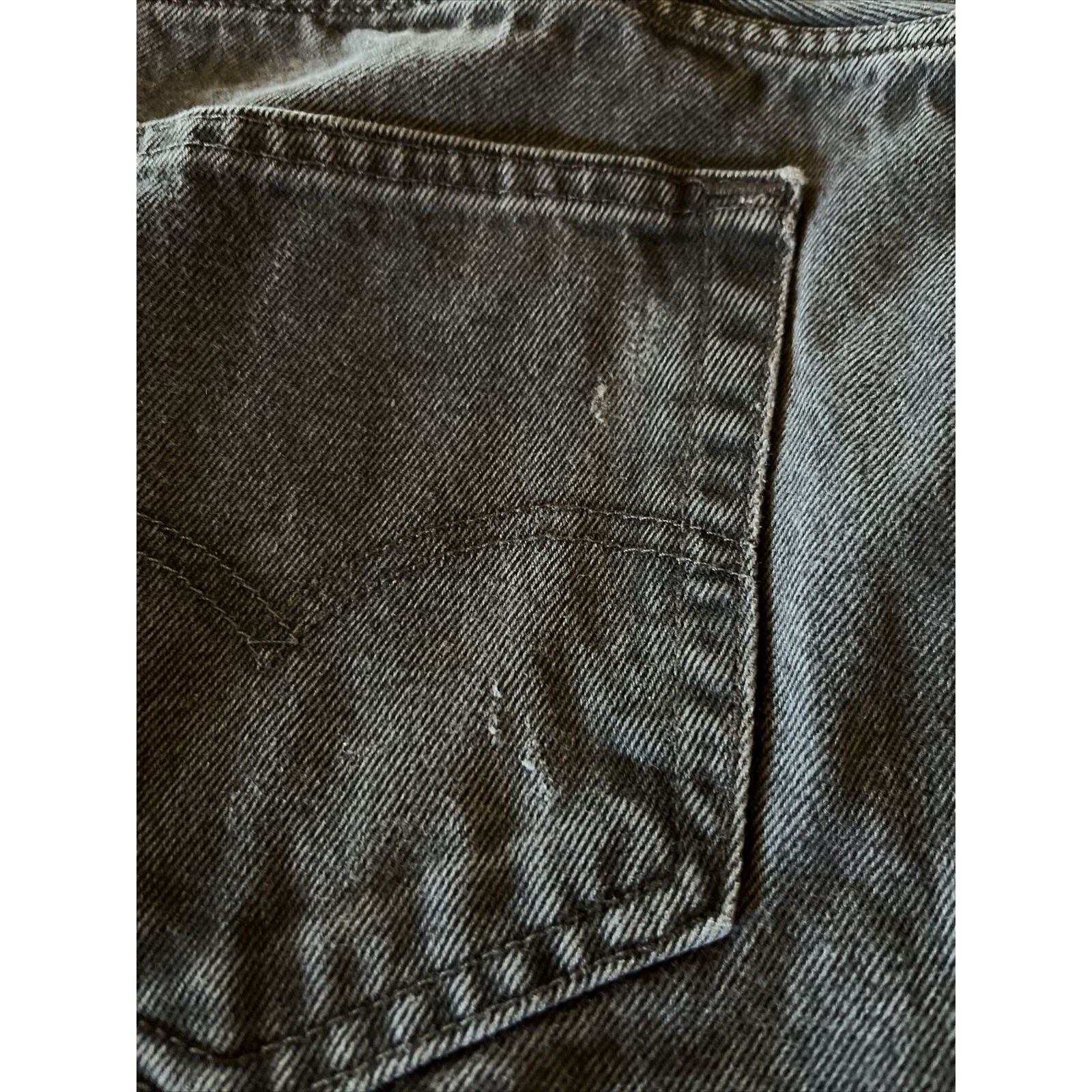 Levis Jeans Mens 33x28 Dark Gray 505 Reg Straight Leg Denim Cotton Workwear EUC