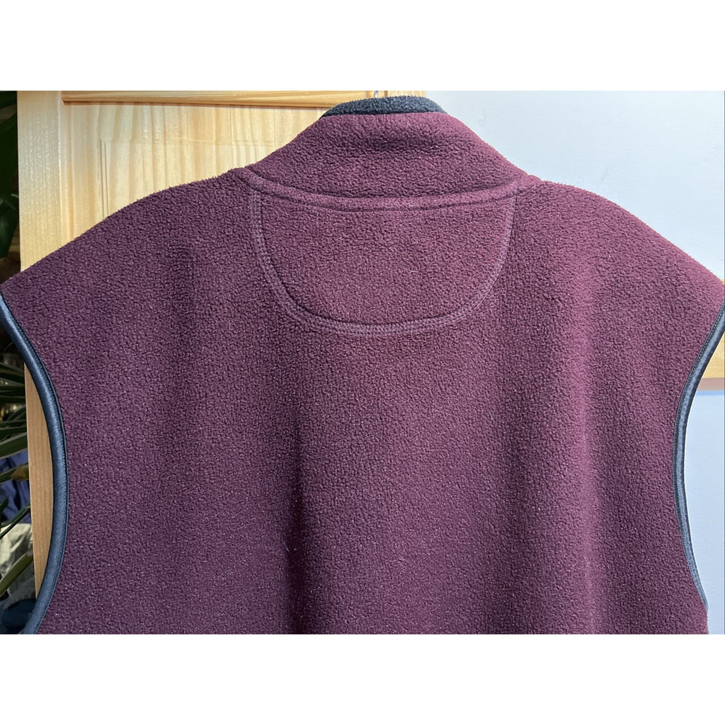 Champion Men’s Large Burgundy Red Fleece Vest Polyester Full Zip Outdoor Travel