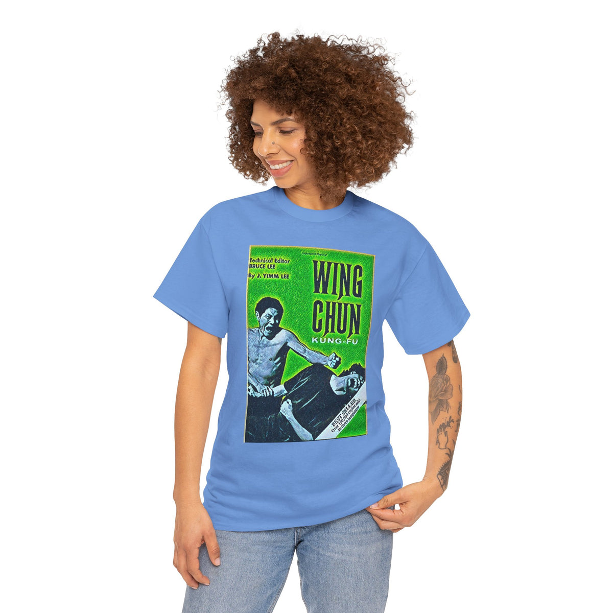 Wing Chun Kung-Fu Graphic Print Short Sleeve Crew Unisex Heavy Cotton Tee Shirt