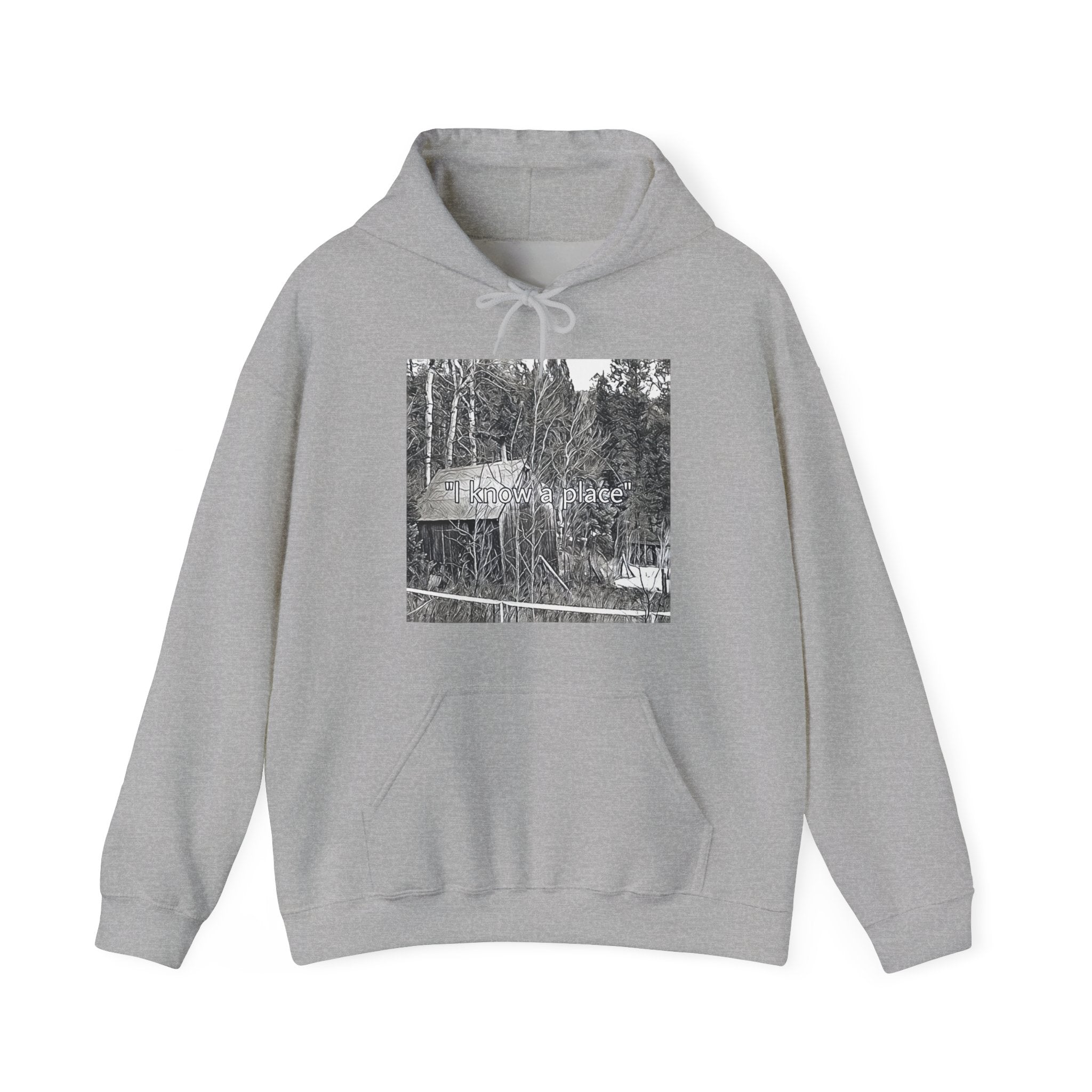 I Know A Place Graphic Print Unisex Heavy Blend™ Freedom Club Hooded Sweatshirt