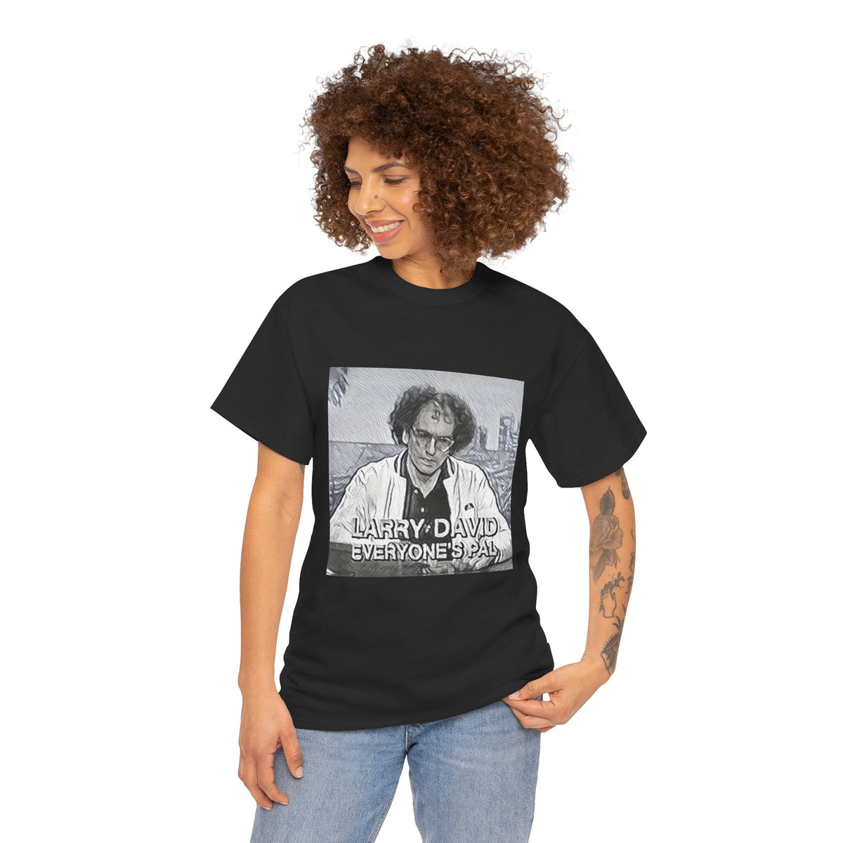 Larry David Everyone's Pal Graphic Print Short Sleeve Unisex Heavy Cotton Tee