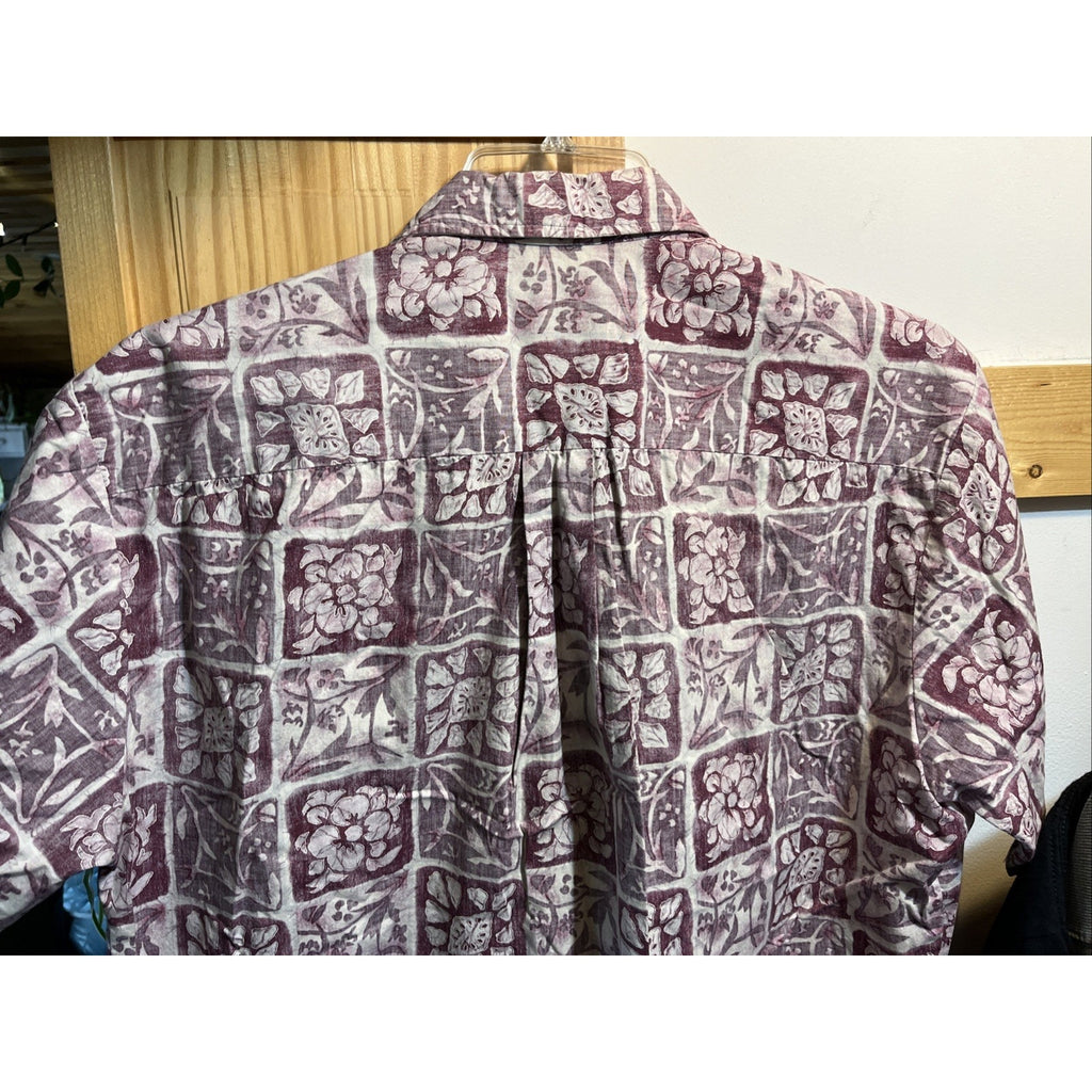 Tori Richard Vintage Men’s L Red Floral SS Button Down Cotton Hawaiian Shirt