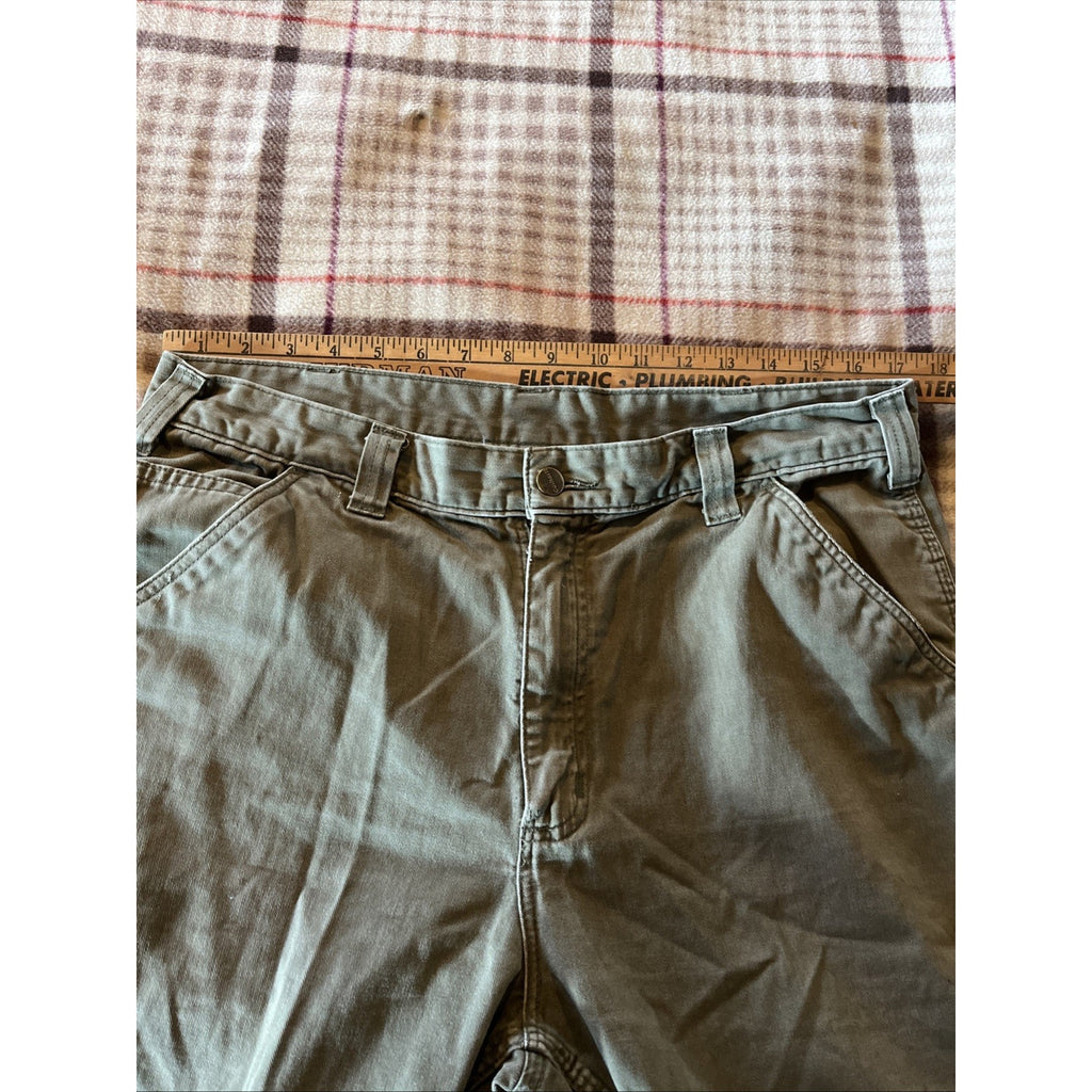 Carhartt Pants Mens 35x32 Fit Gray Canvas Carpenter Relaxed Fit Workwear Travel