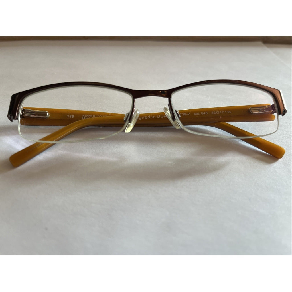 Kenneth Cole Eyeglasses Frames REACTION KC0739-2 Col.048 53-17-135 Orange Unisex