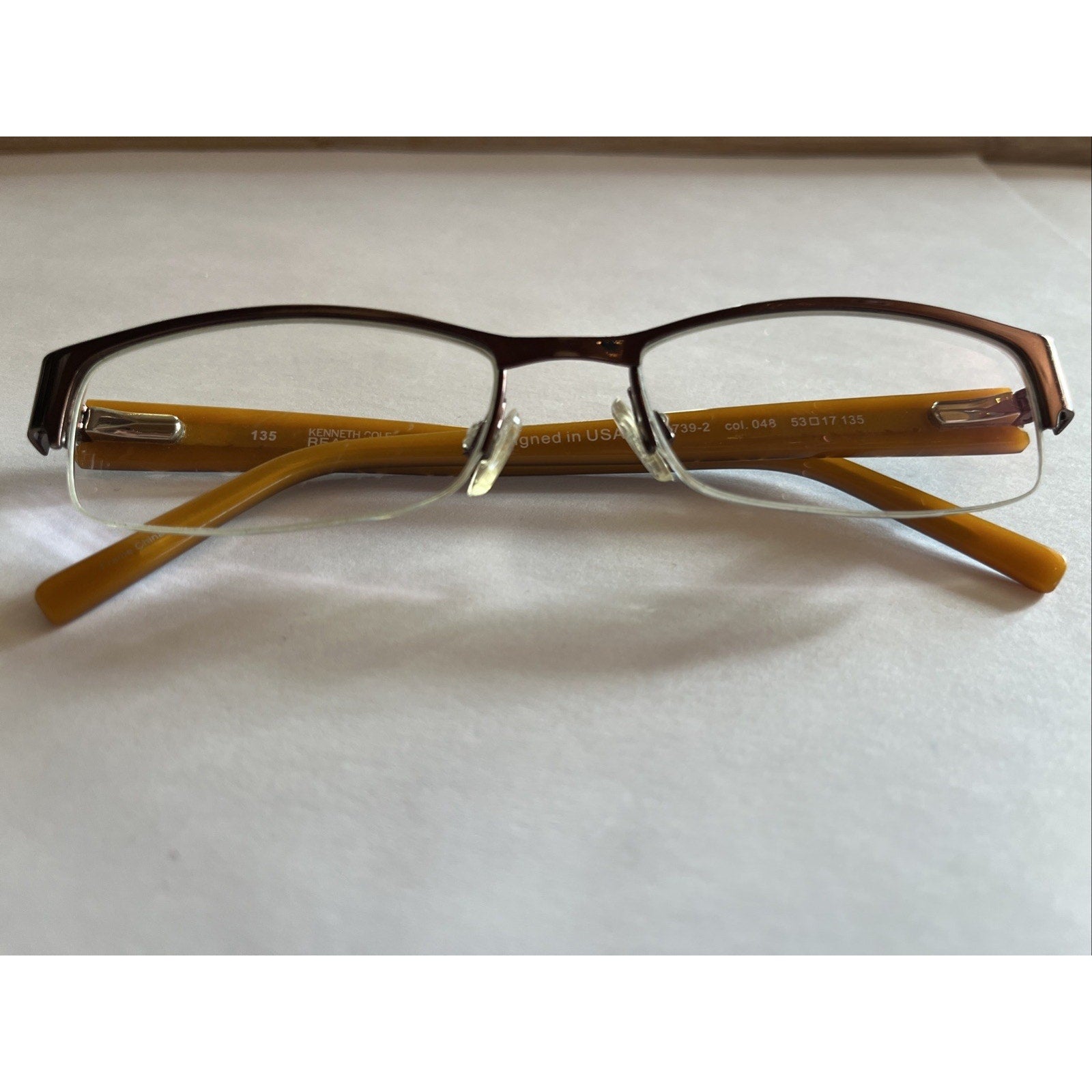 Kenneth Cole Eyeglasses Frames REACTION KC0739-2 Col.048 53-17-135 Orange Unisex