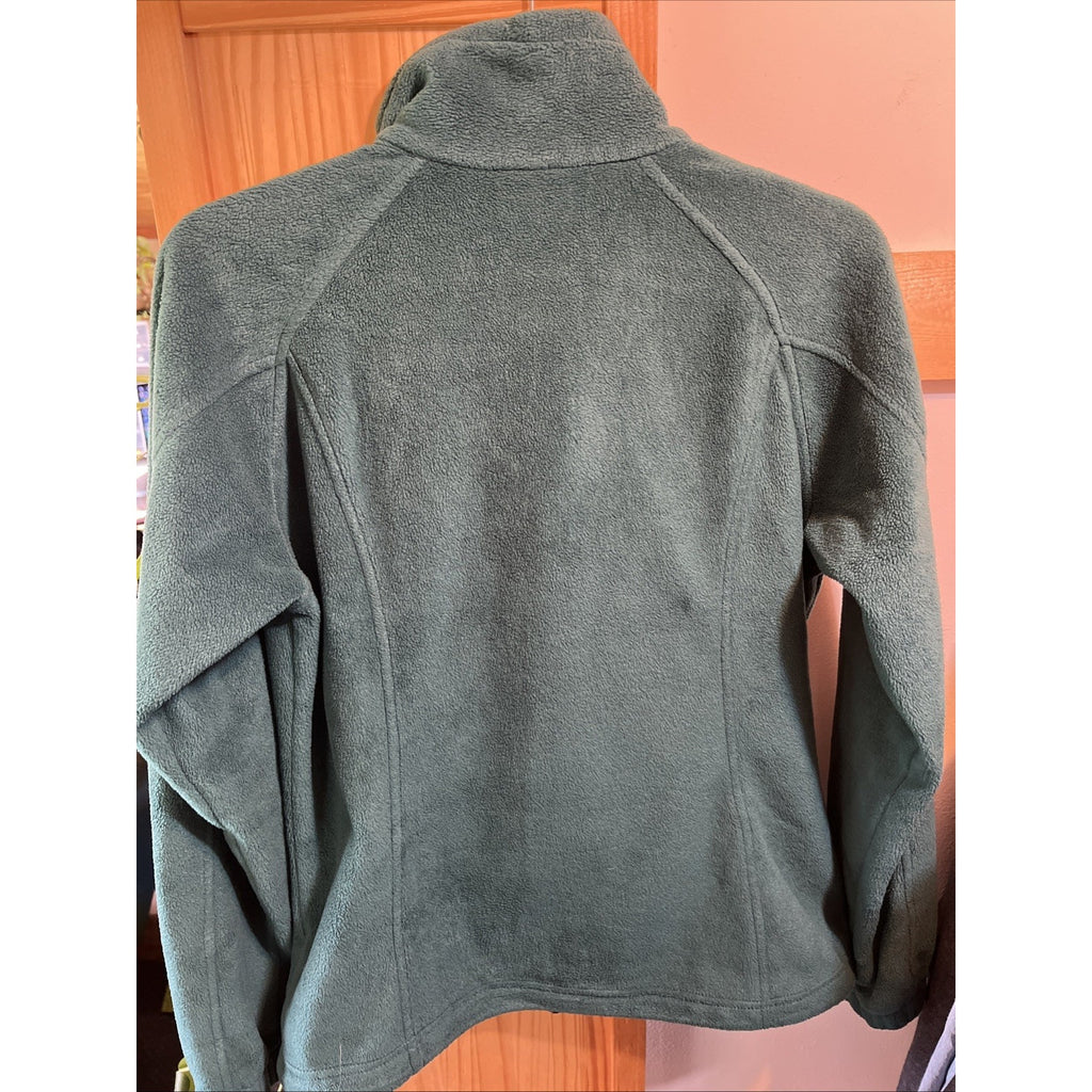 Columbia Womens M Green Long Sleeve Full Zip Polyester Fleece Windbreaker Jacket