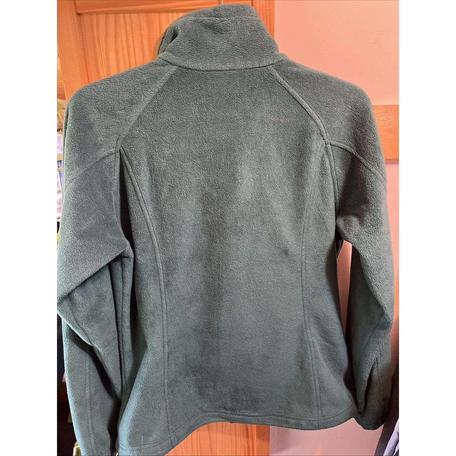 Columbia Womens M Green Long Sleeve Full Zip Polyester Fleece Windbreaker Jacket