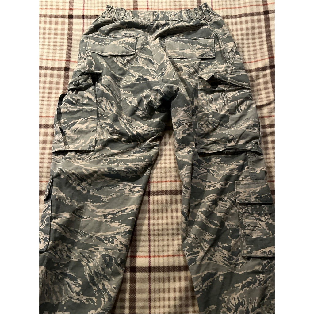 Military Air Force Gray Digital Camo Cargo Pants Men’s 30x27 Button Fly Canvas