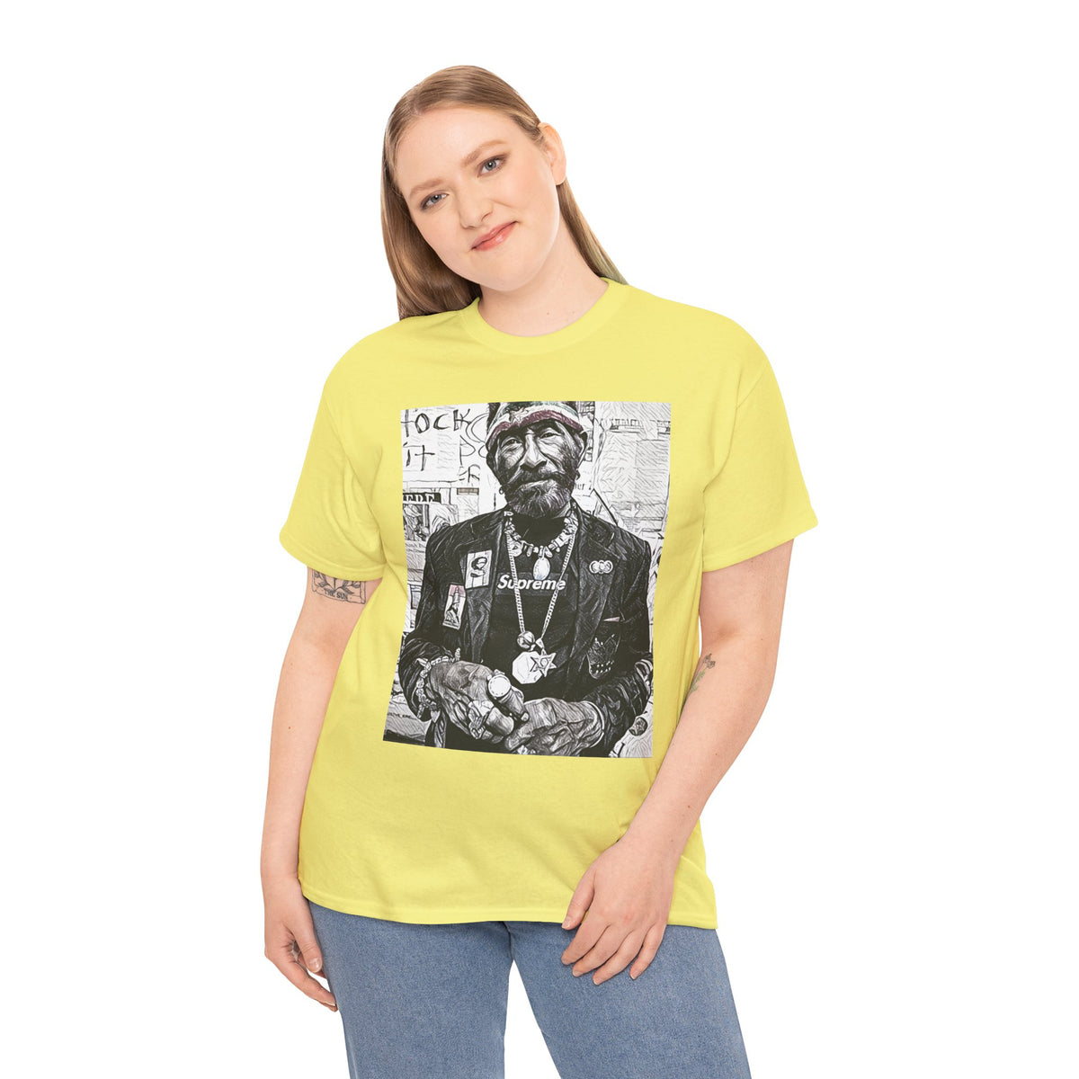 Lee "Scratch" Perry Graphic Print Short Sleeve Unisex Heavy Cotton Art Tee Shirt
