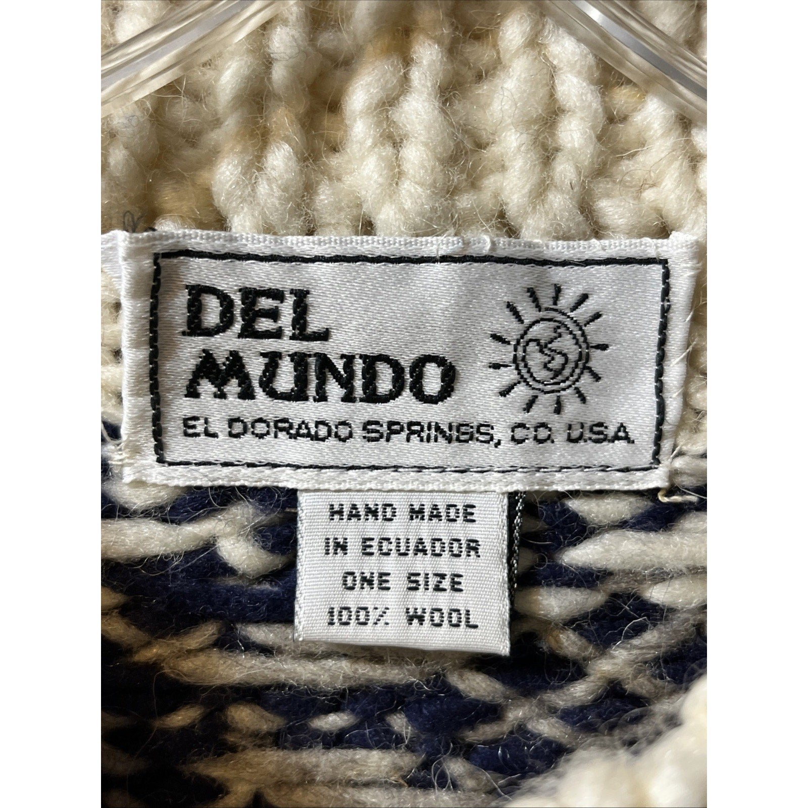 Vintage Del Mundo Oversized Ecuador Wool Fair Isle Sweater Nordic Sz XL Pullover