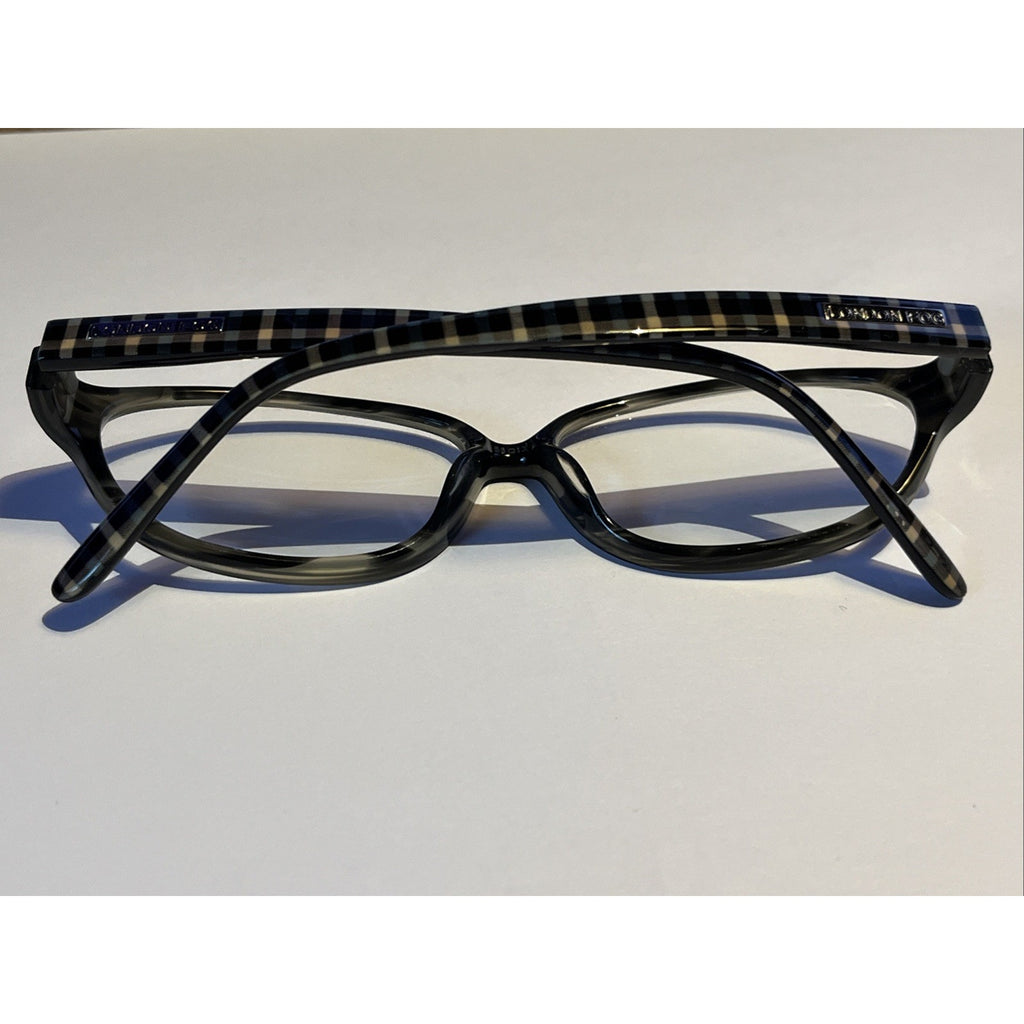 London Fog Eyewear 1123 Image Wear 55-13-140 Grey Plaid eyeglass frames Only