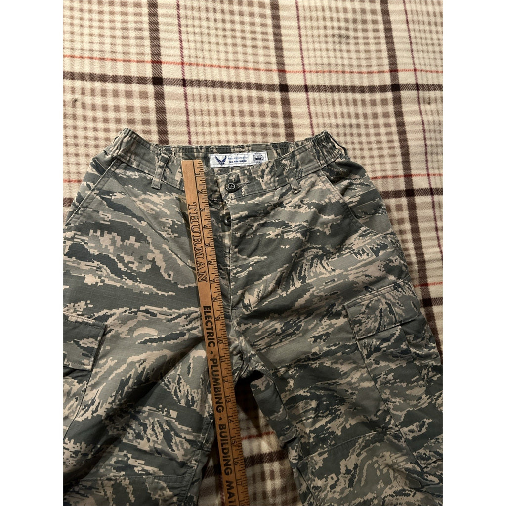 Military Air Force Gray Digital Camo Cargo Pants Men’s 30x27 Button Fly Canvas