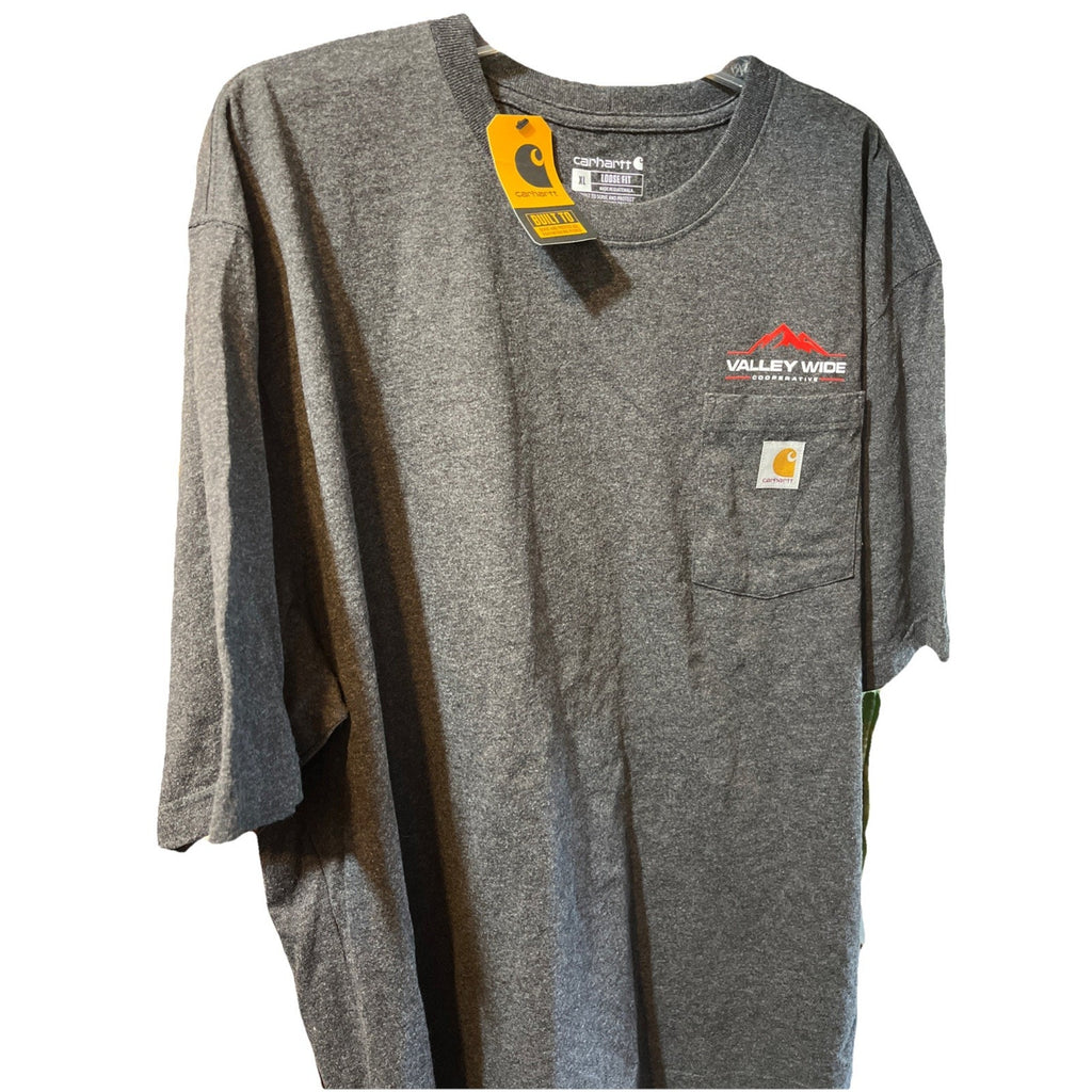 Carhartt Tee Shirt Men Xl Gray Cotton Loose Fit Valley Wide Cooperative Logo NWT