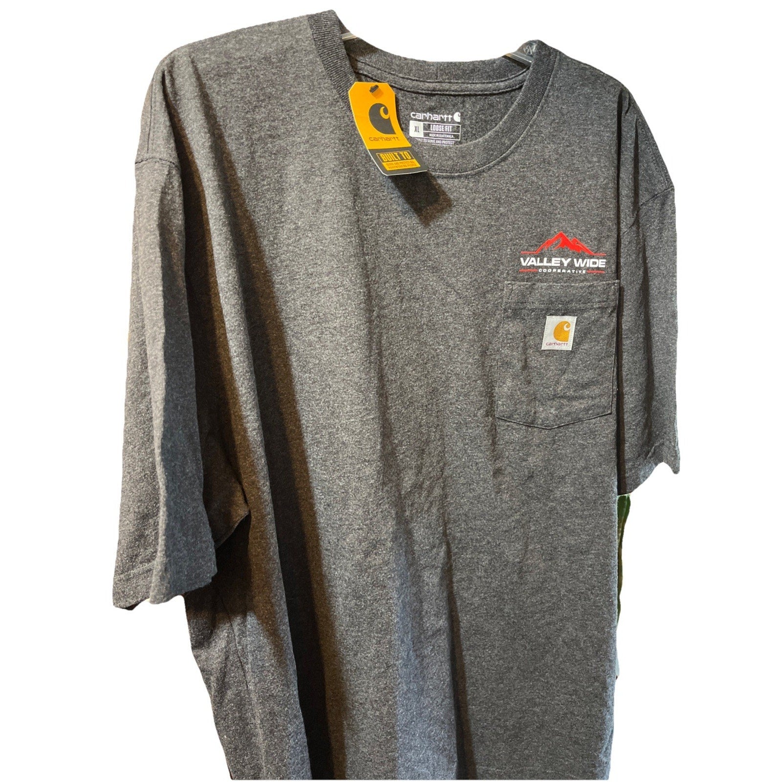 Carhartt Tee Shirt Men Xl Gray Cotton Loose Fit Valley Wide Cooperative Logo NWT