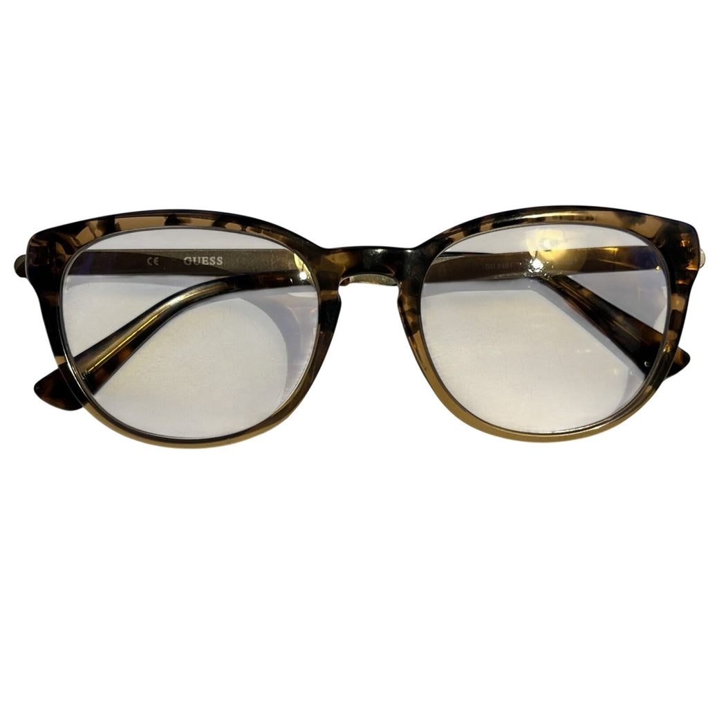 GUESS GU2461 Shiny Brown BRN Optical Eyeglasses Metal Frames 50-19-135 Unisex