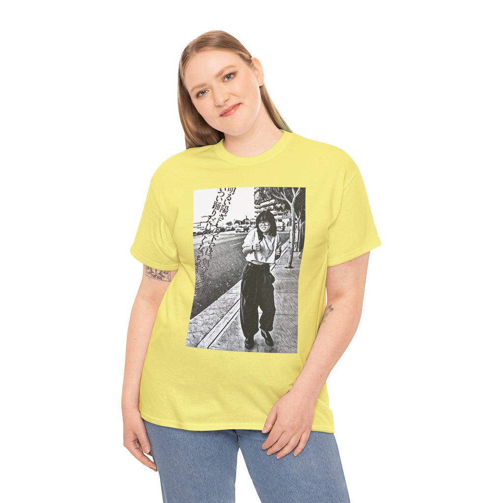 Vibing Graphic Print Short Sleeve Crew Neck Unisex Heavy Cotton Art Tee Shirt