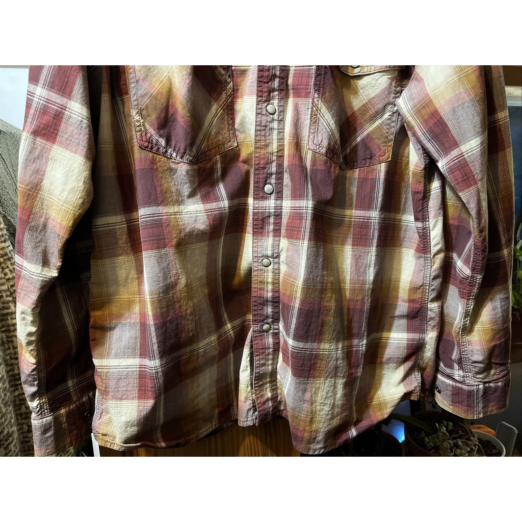 Carhartt Shirt Men L Red Plaid Outdoor Relaxed Fit Snap Button Workwear Western