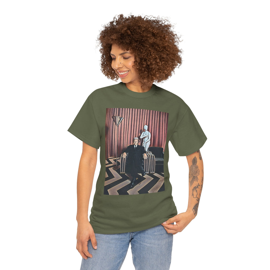 David Lynch Twin Peaks Graphic Print Short Sleeve Unisex Heavy Cotton Tee Shirt