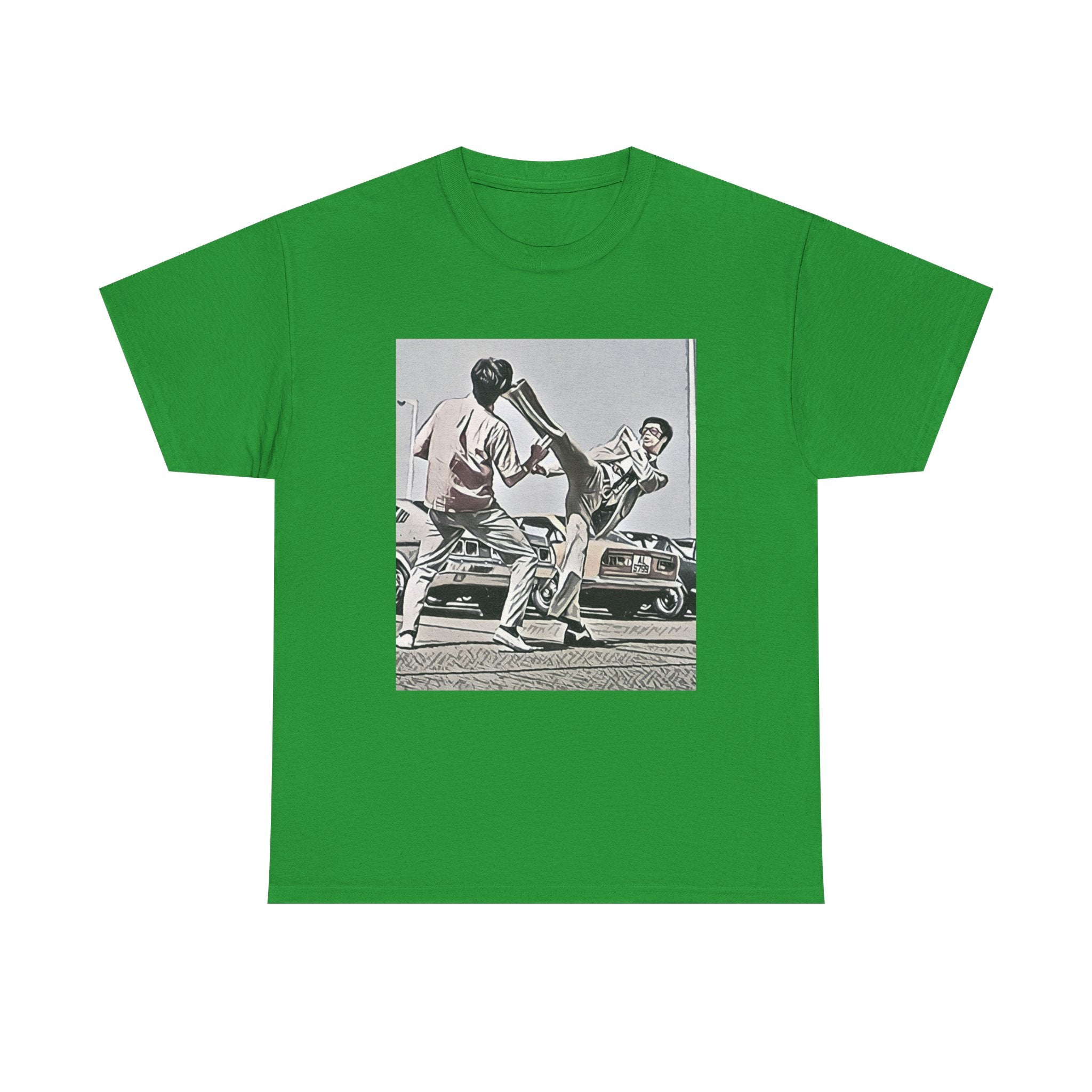Bruce Lee Graphic Print Short Sleeve Crew Neck Unisex Heavy Cotton Art Tee Shirt