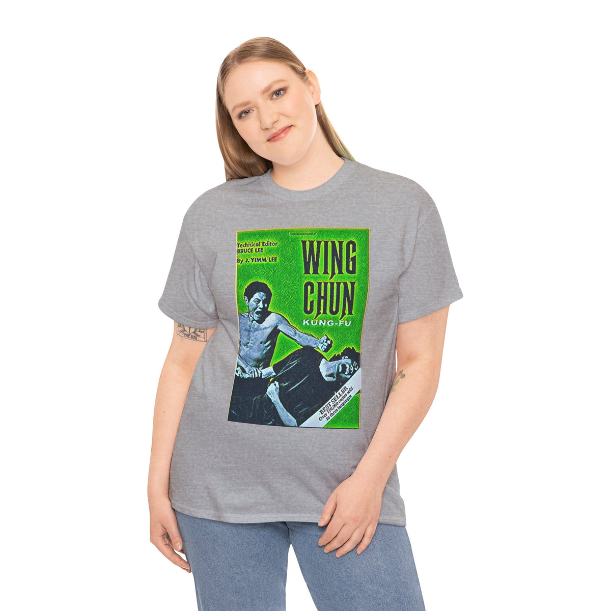 Wing Chun Kung-Fu Graphic Print Short Sleeve Crew Unisex Heavy Cotton Tee Shirt