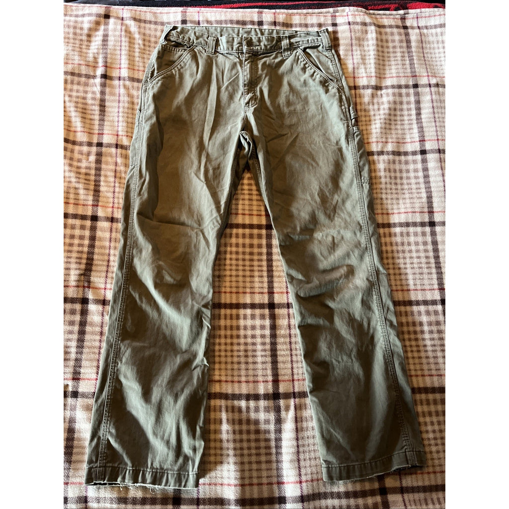 Carhartt Pants Mens 35x32 Fit Gray Canvas Carpenter Relaxed Fit Workwear Travel