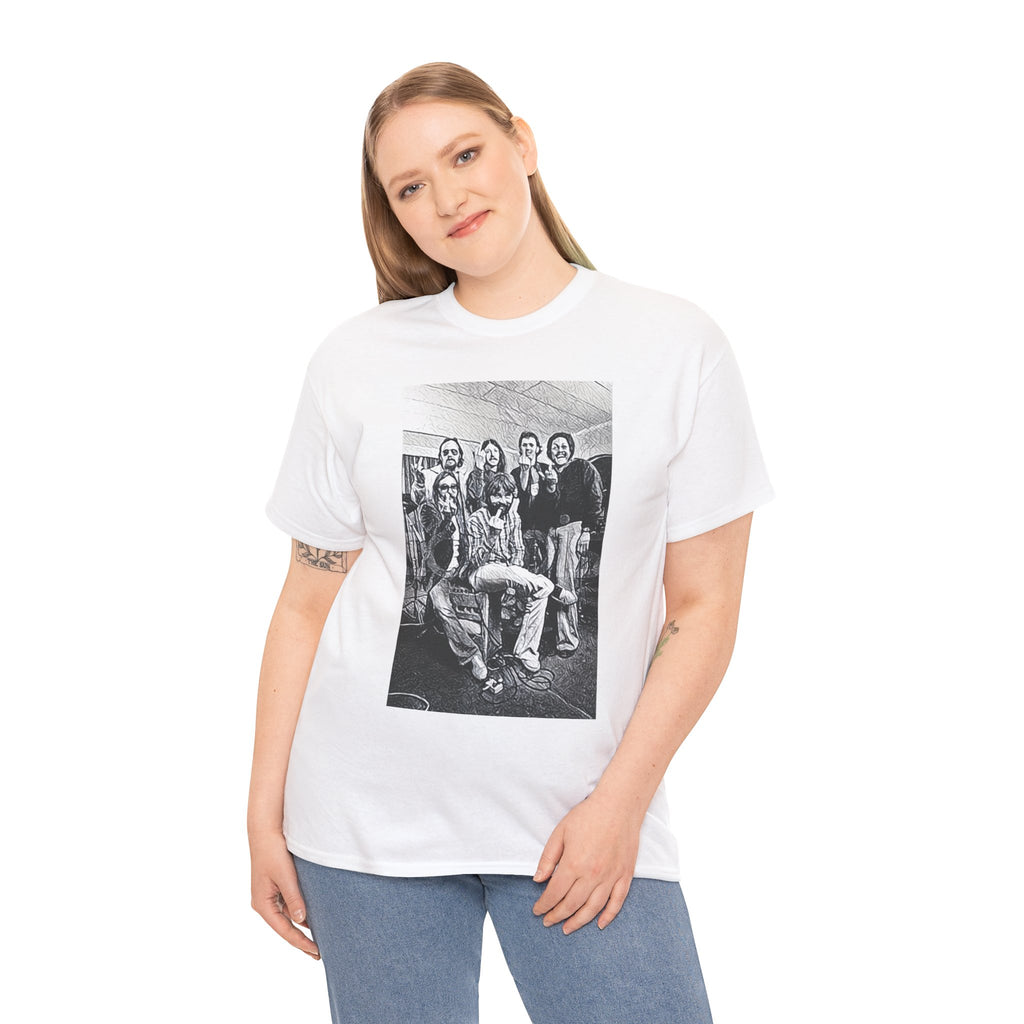 The Doobie Brothers Graphic Print Short Sleeve Crew Neck Unisex Heavy Cotton Tee