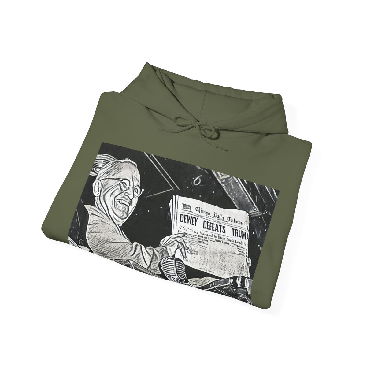 Dewey Defeats Truman Graphic Print LS Unisex Heavy Blend™ Hooded Art Sweatshirt