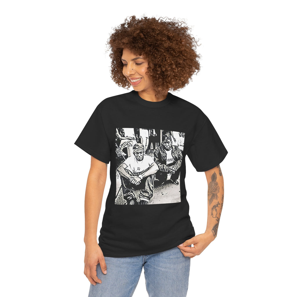 Black Star Graphic Print Short Sleeve Crew Neck Unisex Heavy Cotton Tee Shirt