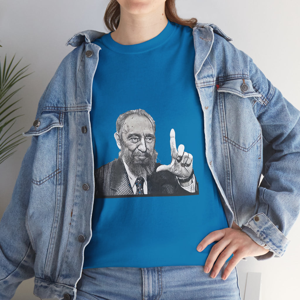Fidel Castro Black & White Art Graphic Print Unisex Heavy Cotton Tee