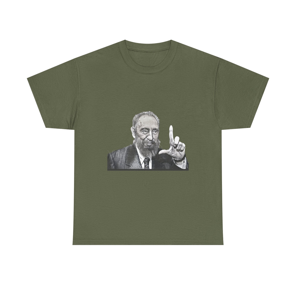 Fidel Castro Black & White Art Graphic Print Unisex Heavy Cotton Tee